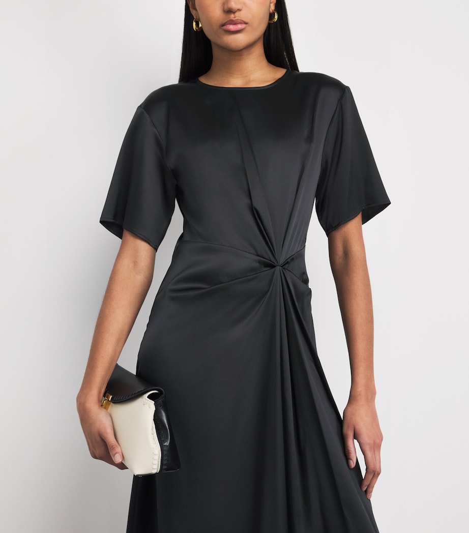 STAUD Womens Silk-Blend Sonoma Midi Dress Blk Black Image 3