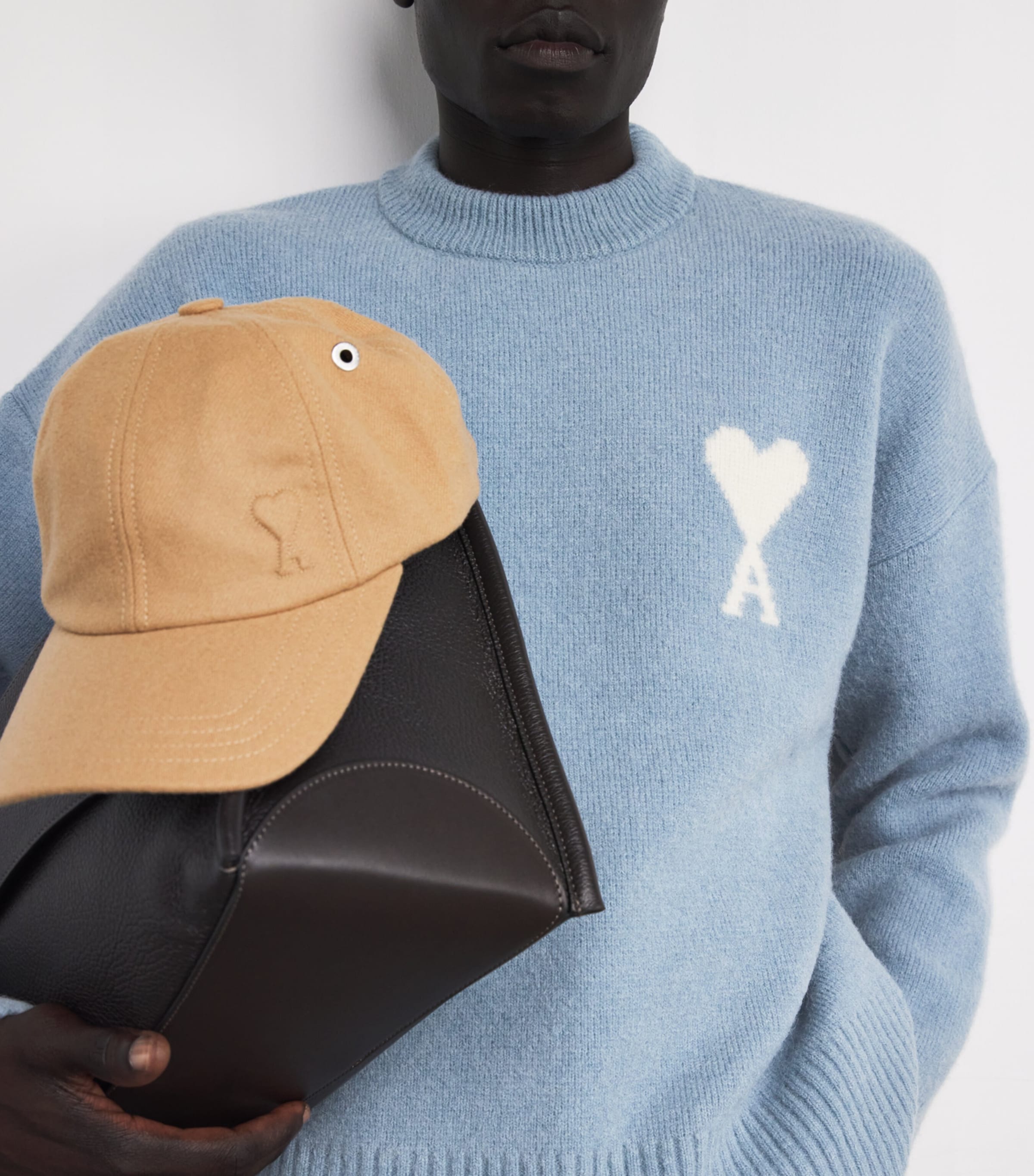 AMI Paris Blue Alpaca-Blend Ami de Coeur Sweater | Harrods CA