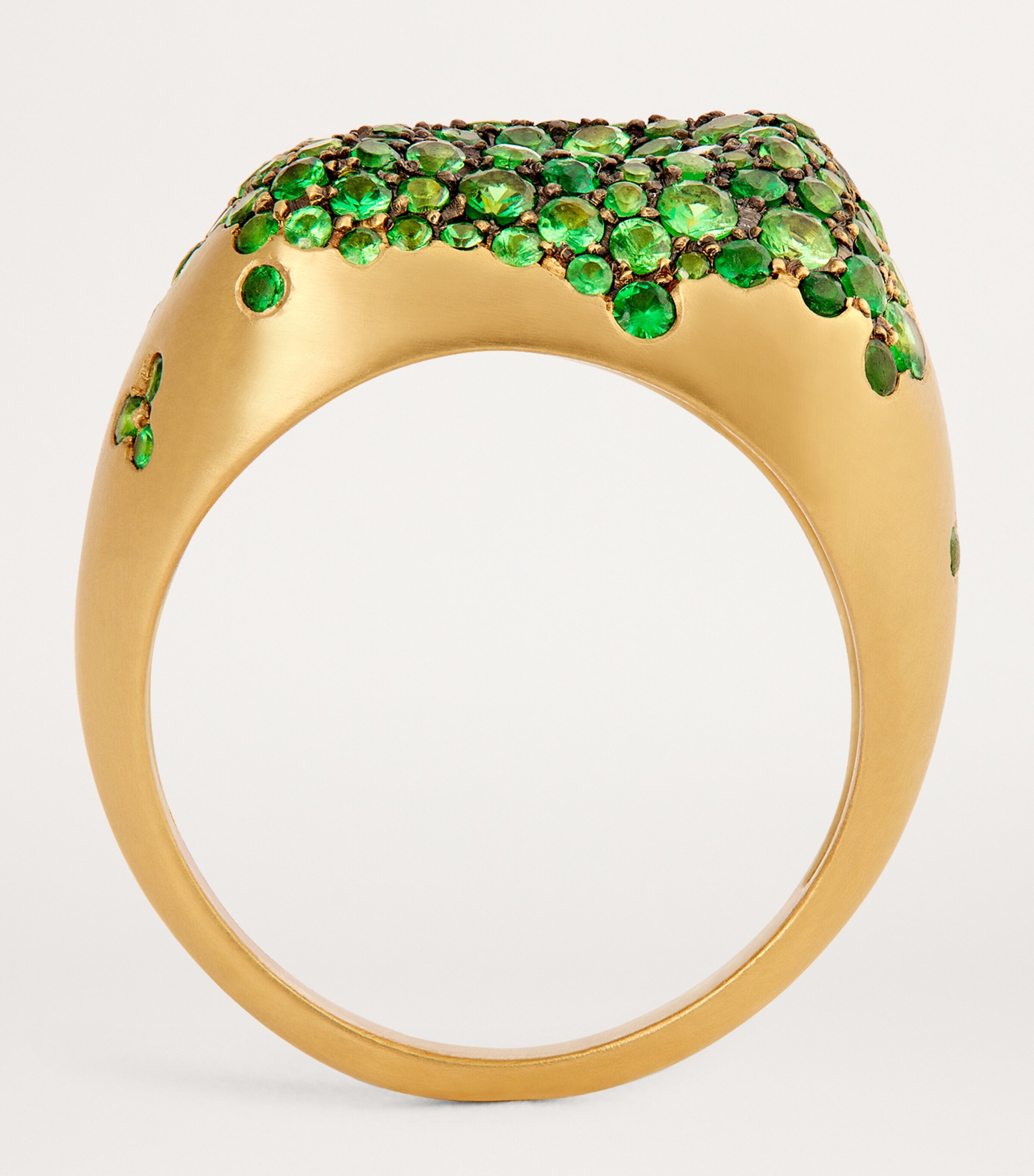 Yellow Gold and Tsavorite Baby Malak Bonbon Rectangle Ring YELLOW GOLD Image 3
