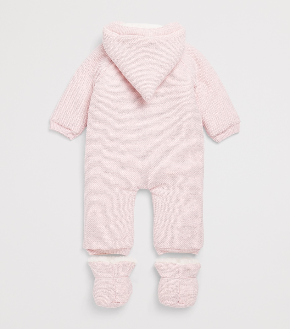 Paz Rodriguez Virgin Wool Snowsuit and Booties Set (1-12 Months) Light Pink Image 2