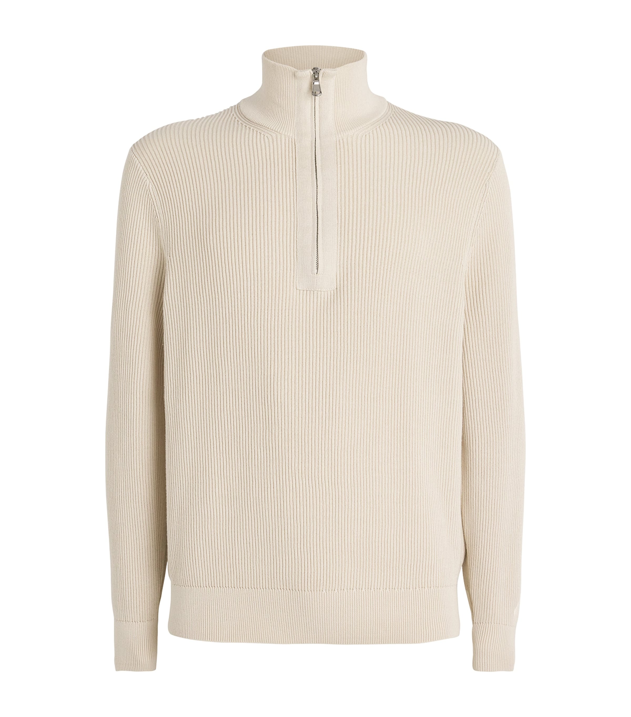 Shop J. Lindeberg Organic Cotton Alex Half-zip Sweatshirt In Beige