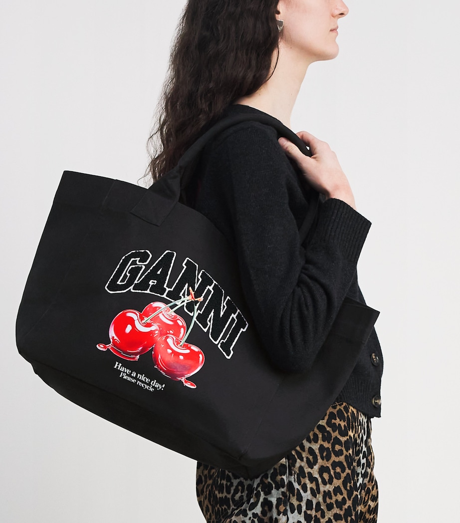 GANNI Medium Cherry Tote Bag Phantom Image 2