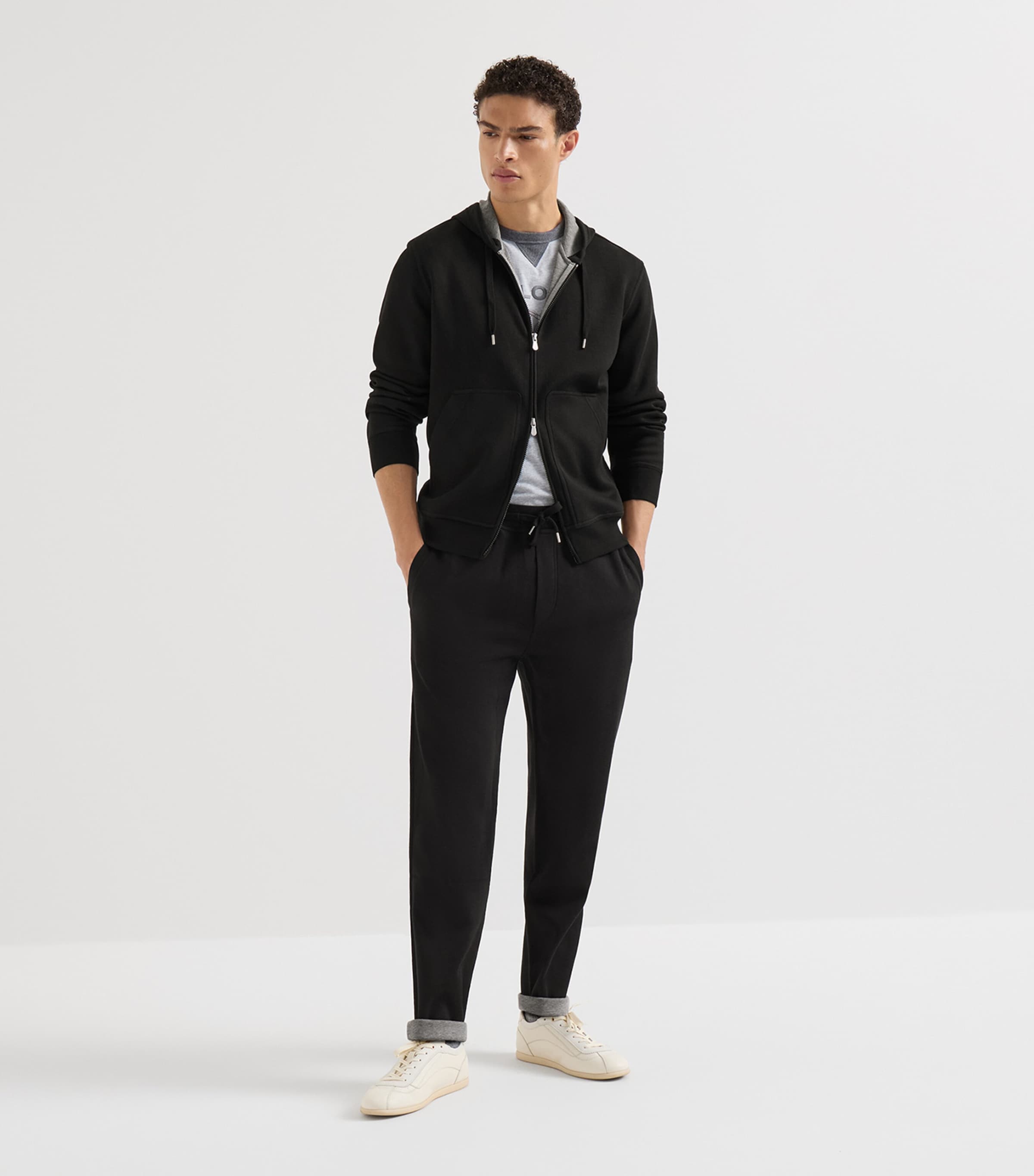 Brunello Cucinelli Mens Cotton-Cashmere-Silk Hoodie Image 2