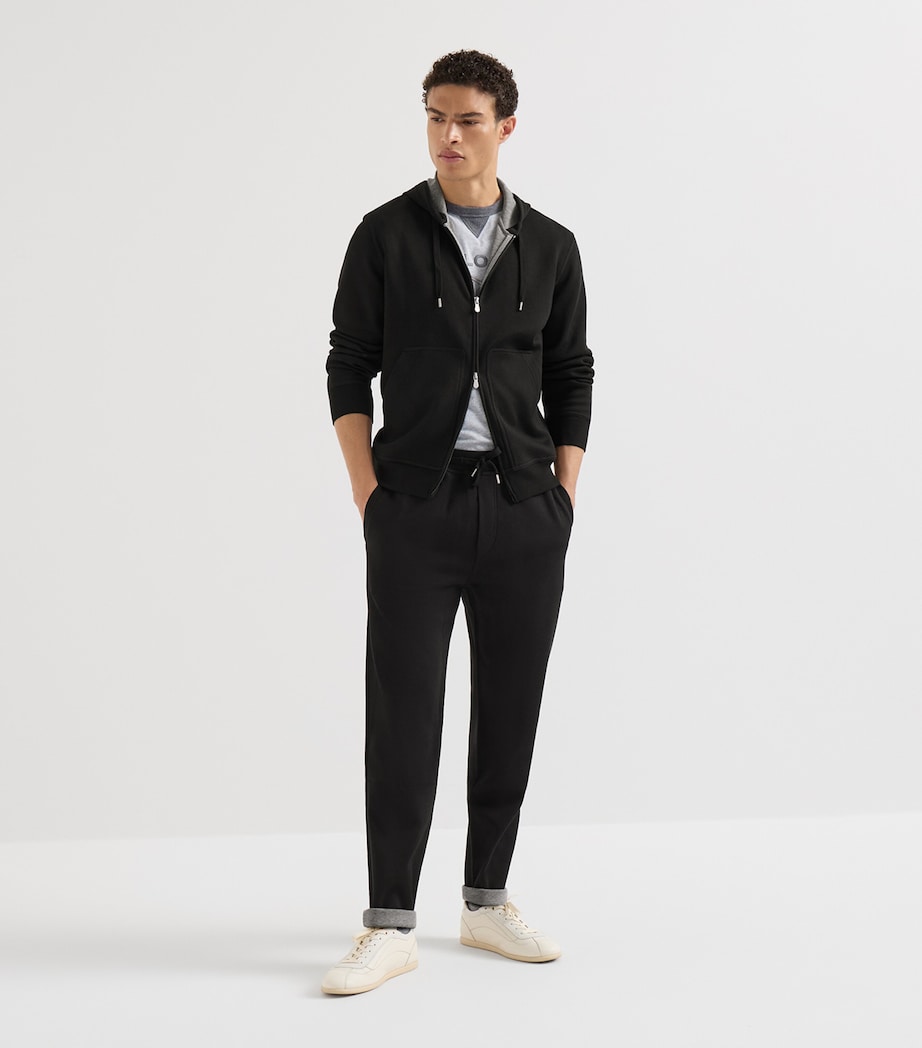 Brunello Cucinelli Mens Cotton-Cashmere-Silk Hoodie Image 2