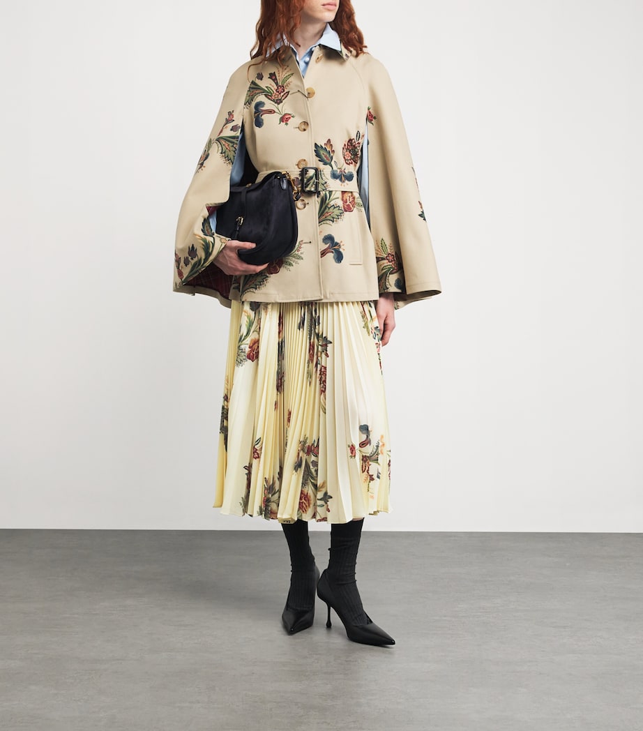 Floral Pleated Maxi Skirt X0804 Image 2