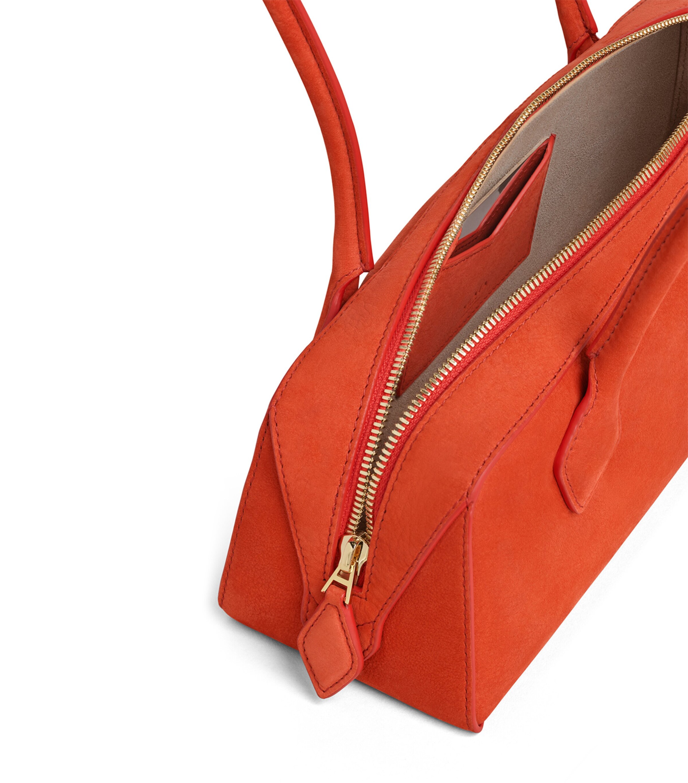 Alaïa Medium Suede Le Teckel Shoulder Bag Orange Brule Image 4