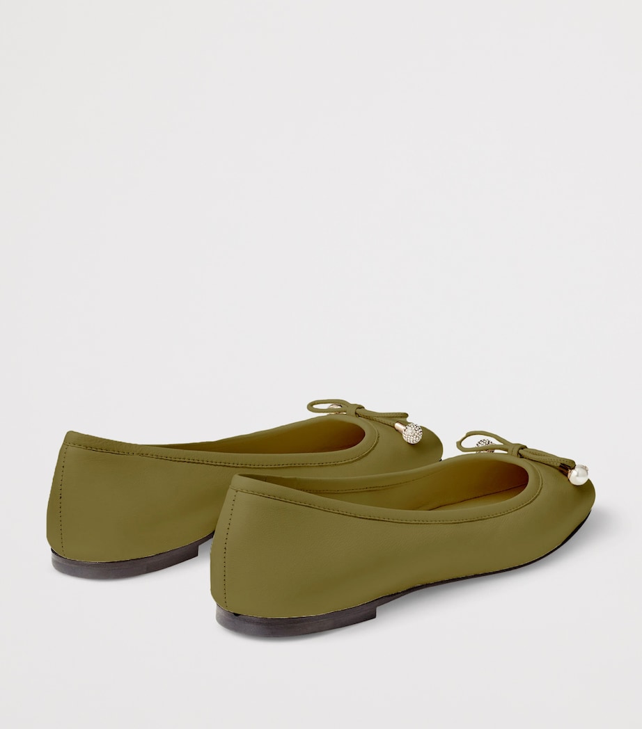 Elme Leather Ballet Flats CAPER GREEN Image 3