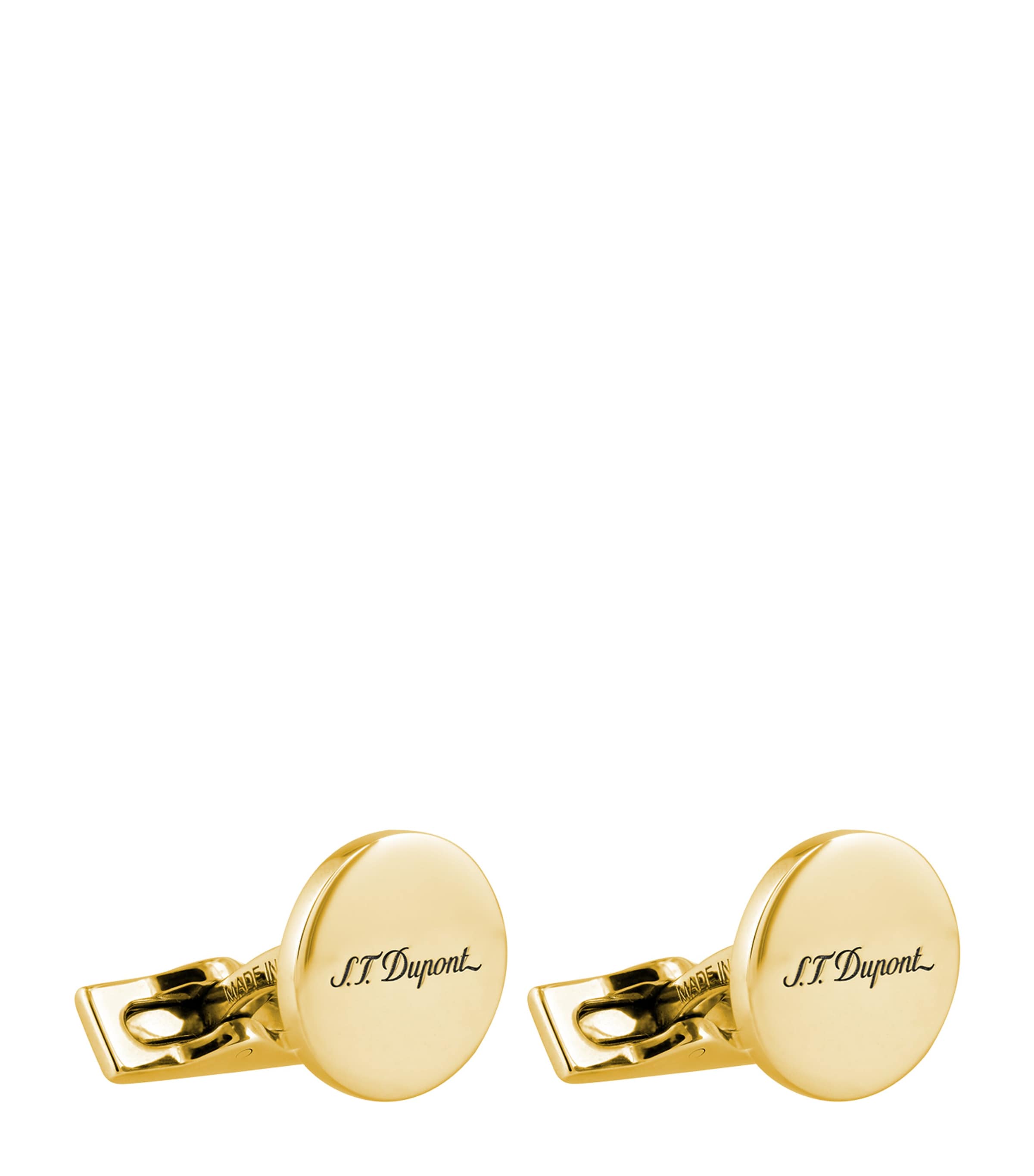 St Dupont S. T. Dupont Iconic Logo Cufflinks In Gold