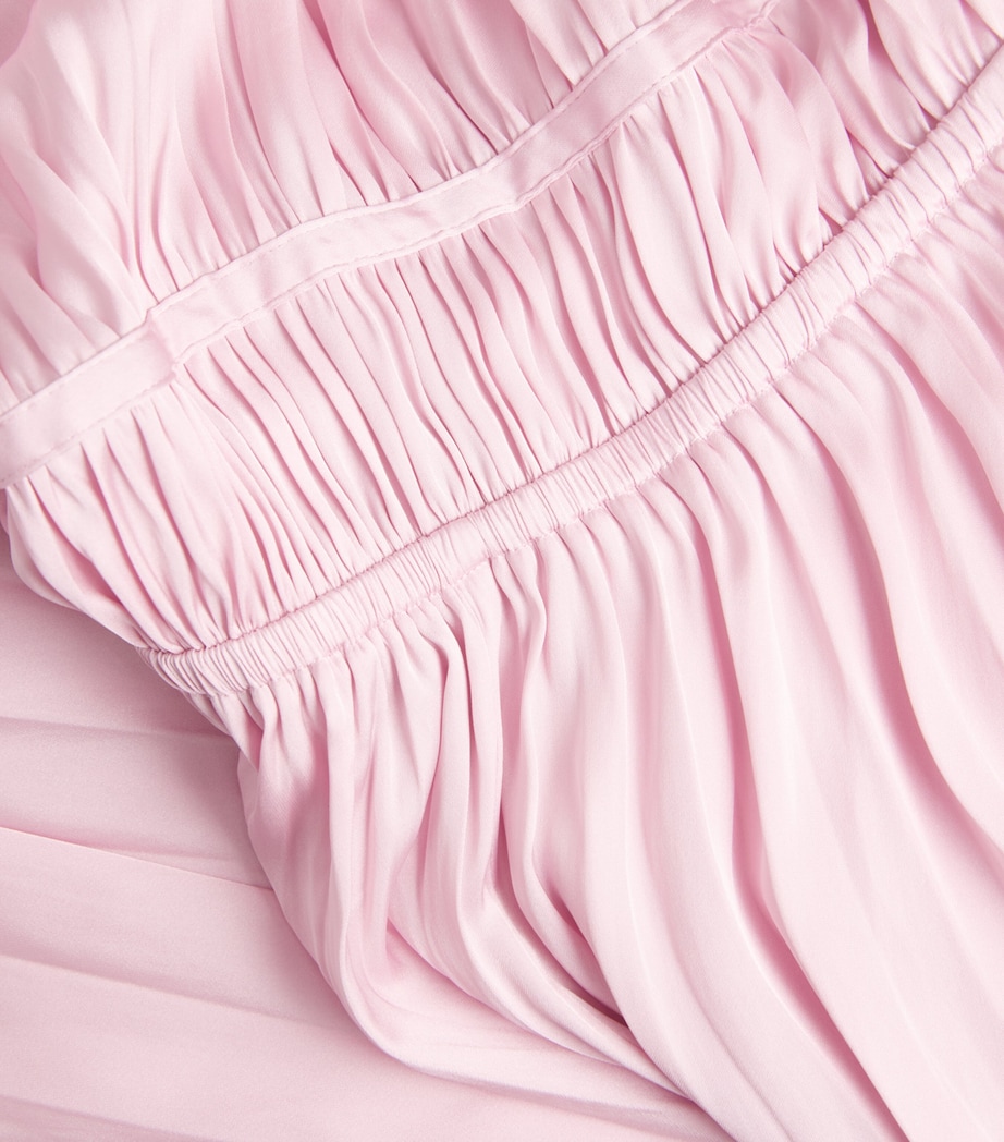 Maje Womens Satin Pleated Maxi Dress Pink Image 6