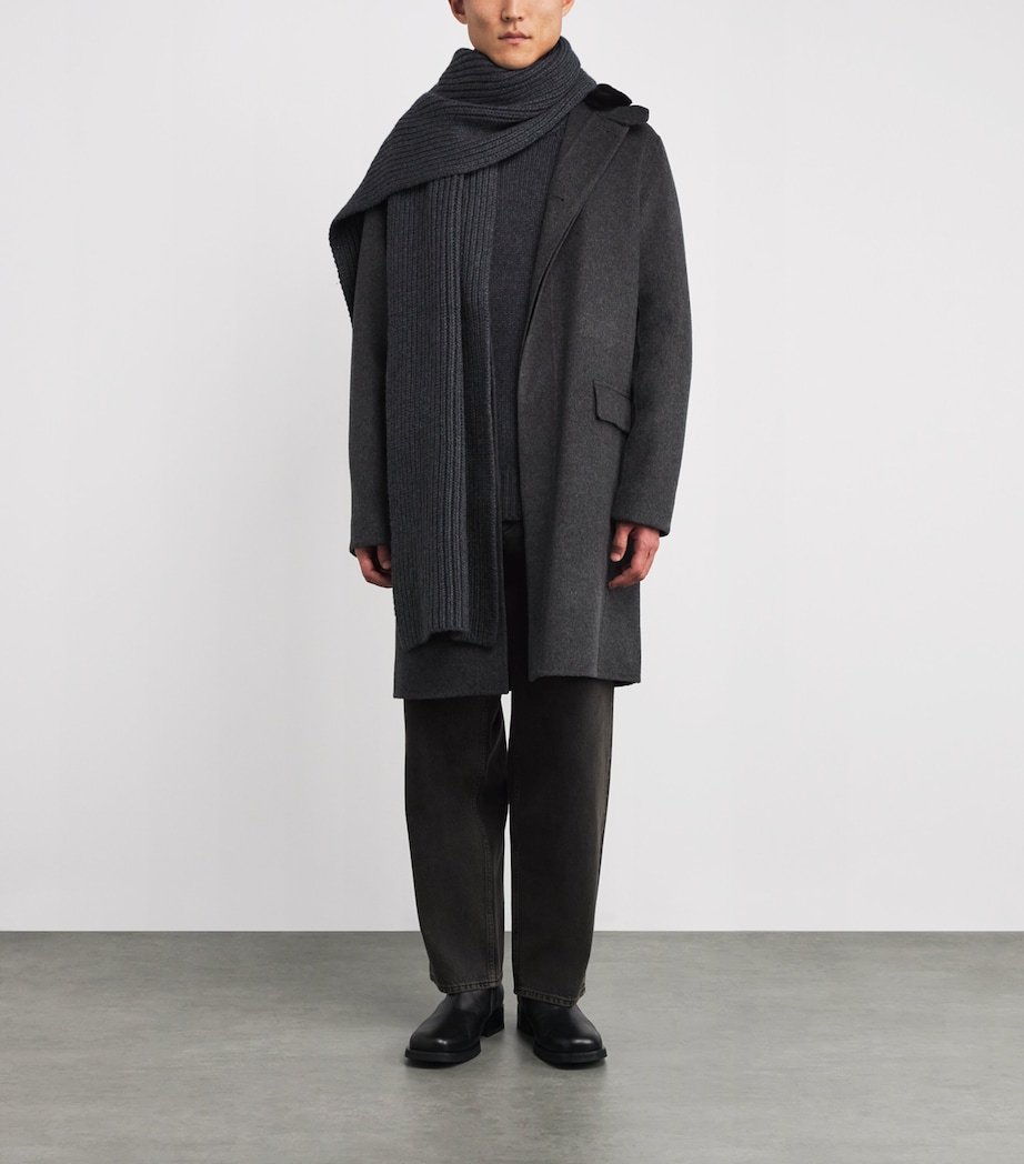 Wool-Cashmere Mink-Collar Overcoat A9124 GRIS CHINE Image 2