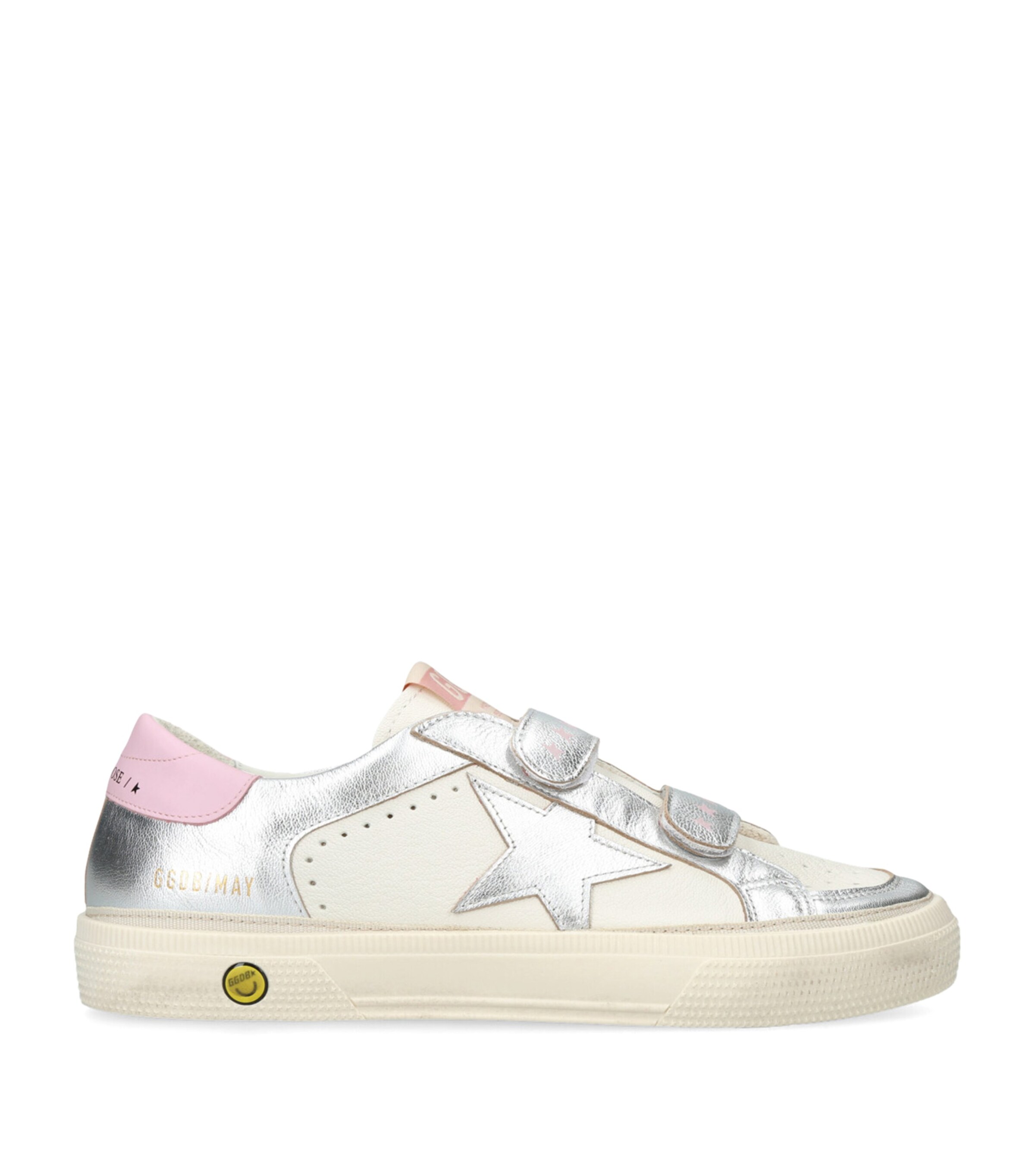 Golden Goose Leather May School Sneakers Silver Com Image 1