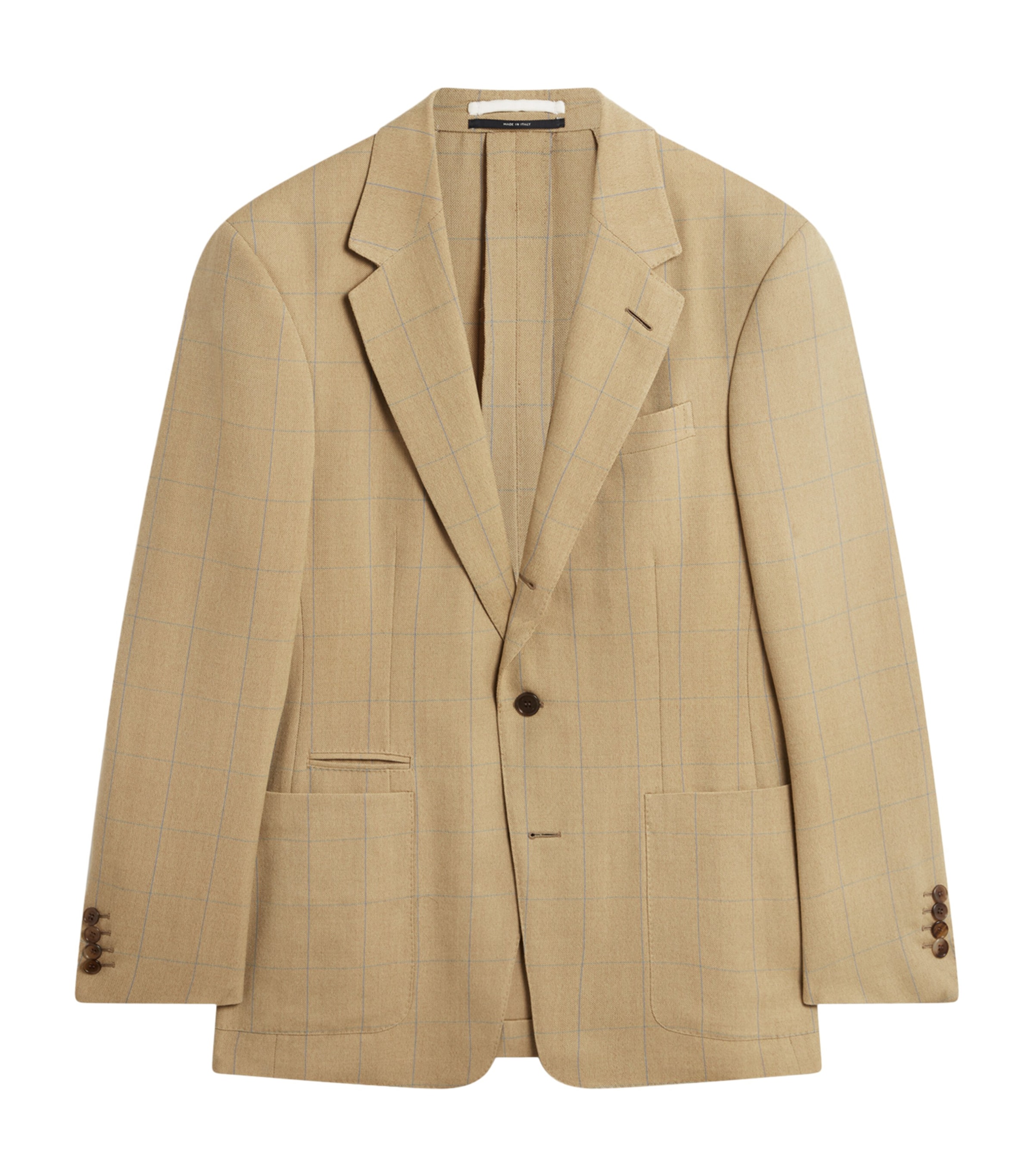 Wool Twill Windowpane Check Bourdon Blazer 742PASTEL YELLOW Image 1