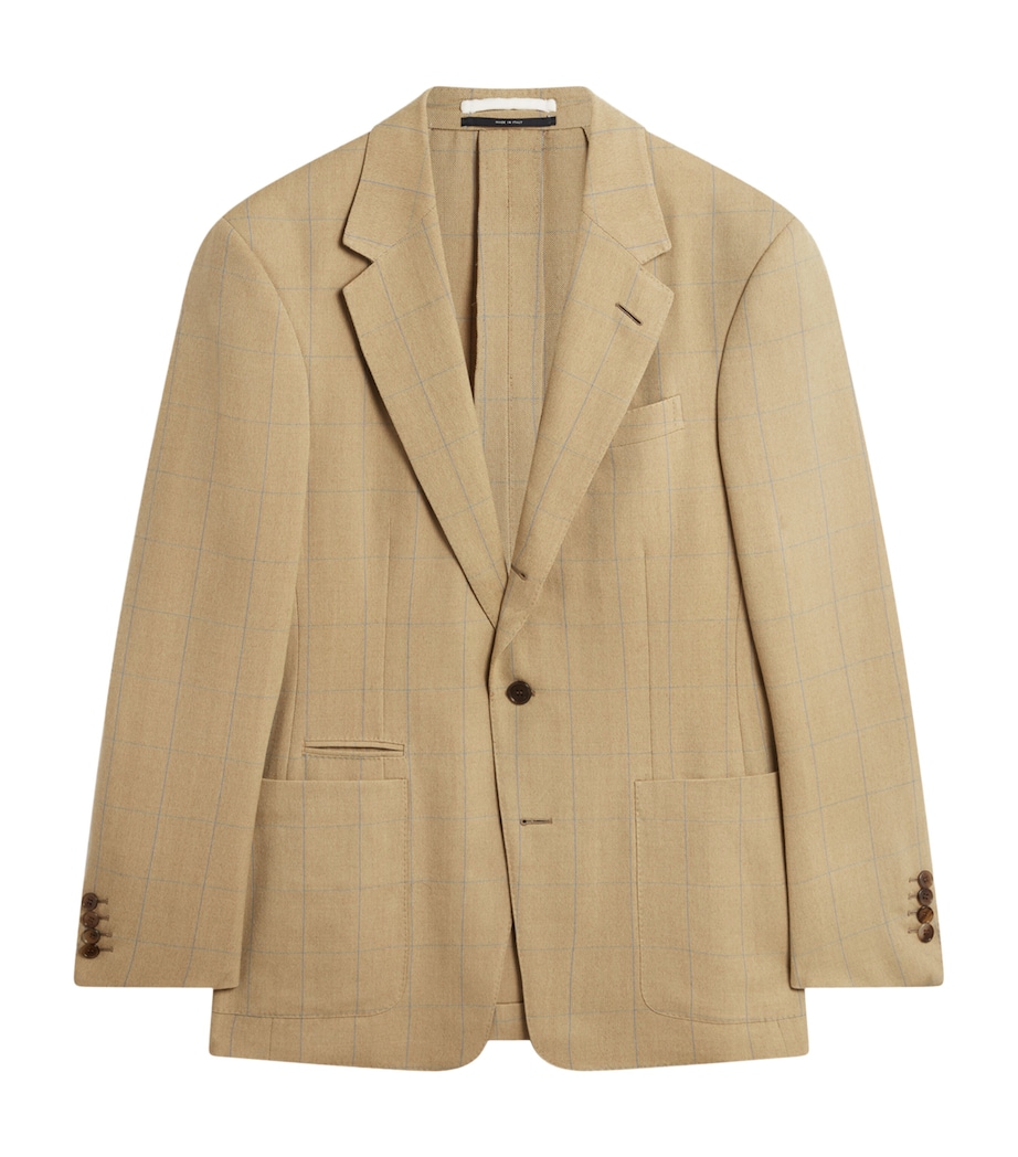 Wool Twill Windowpane Check Bourdon Blazer 742PASTEL YELLOW Image 1