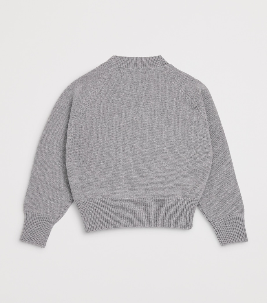 Wool Festive Sweater (2-14 Years) 1007LGREY Image 2