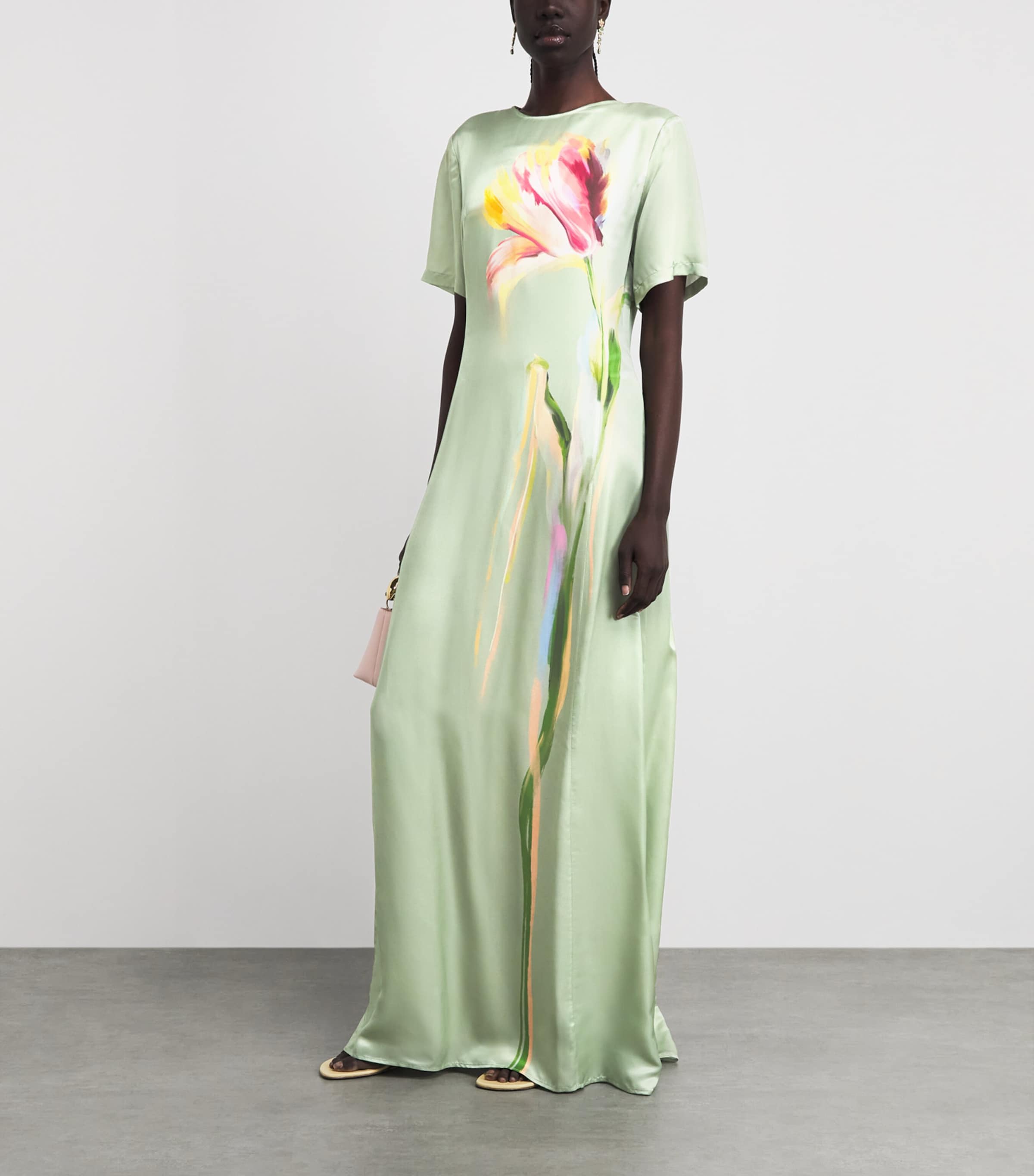 LEO LIN Womens Floral Alice Maxi Dress Tulip Print In Green Image 2