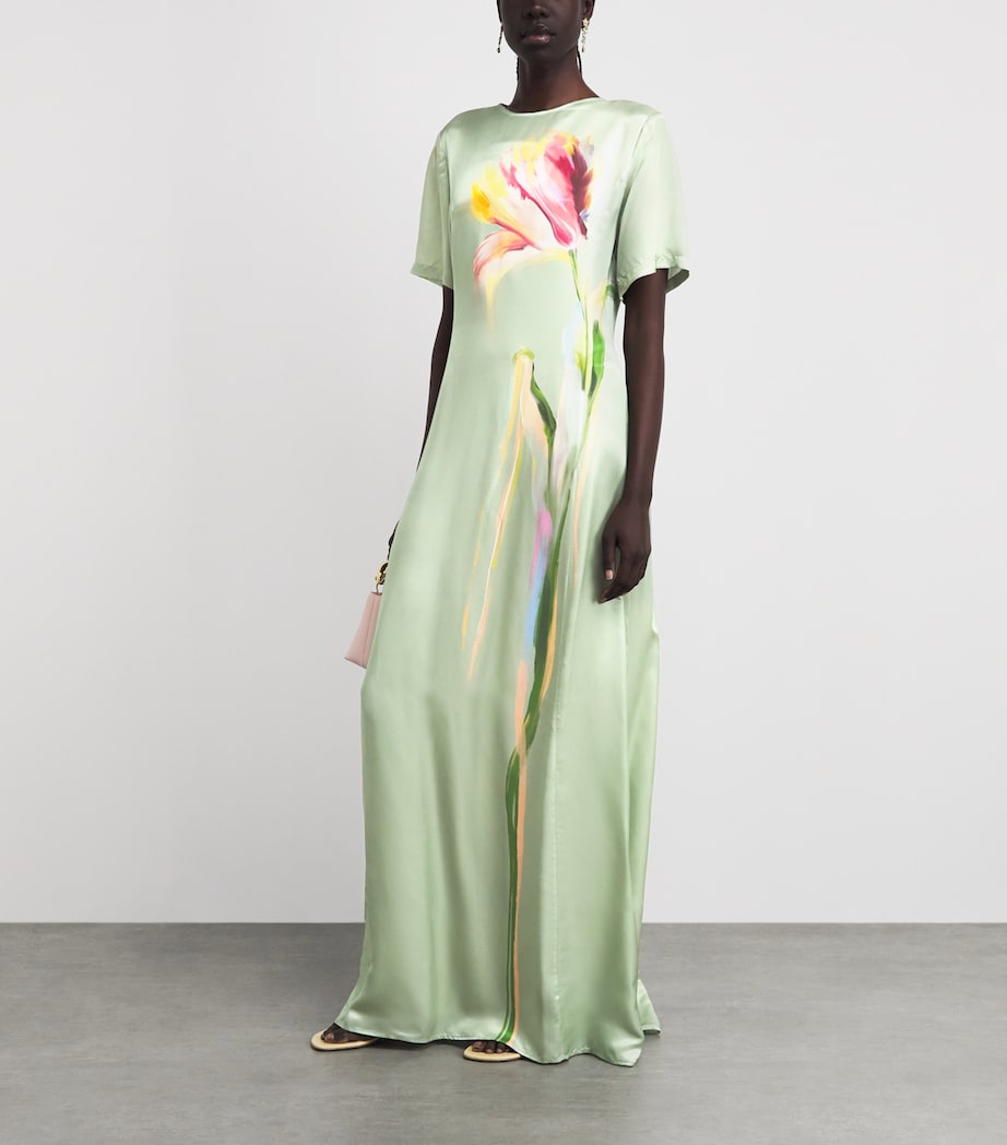 LEO LIN Womens Floral Alice Maxi Dress Tulip Print In Green Image 2