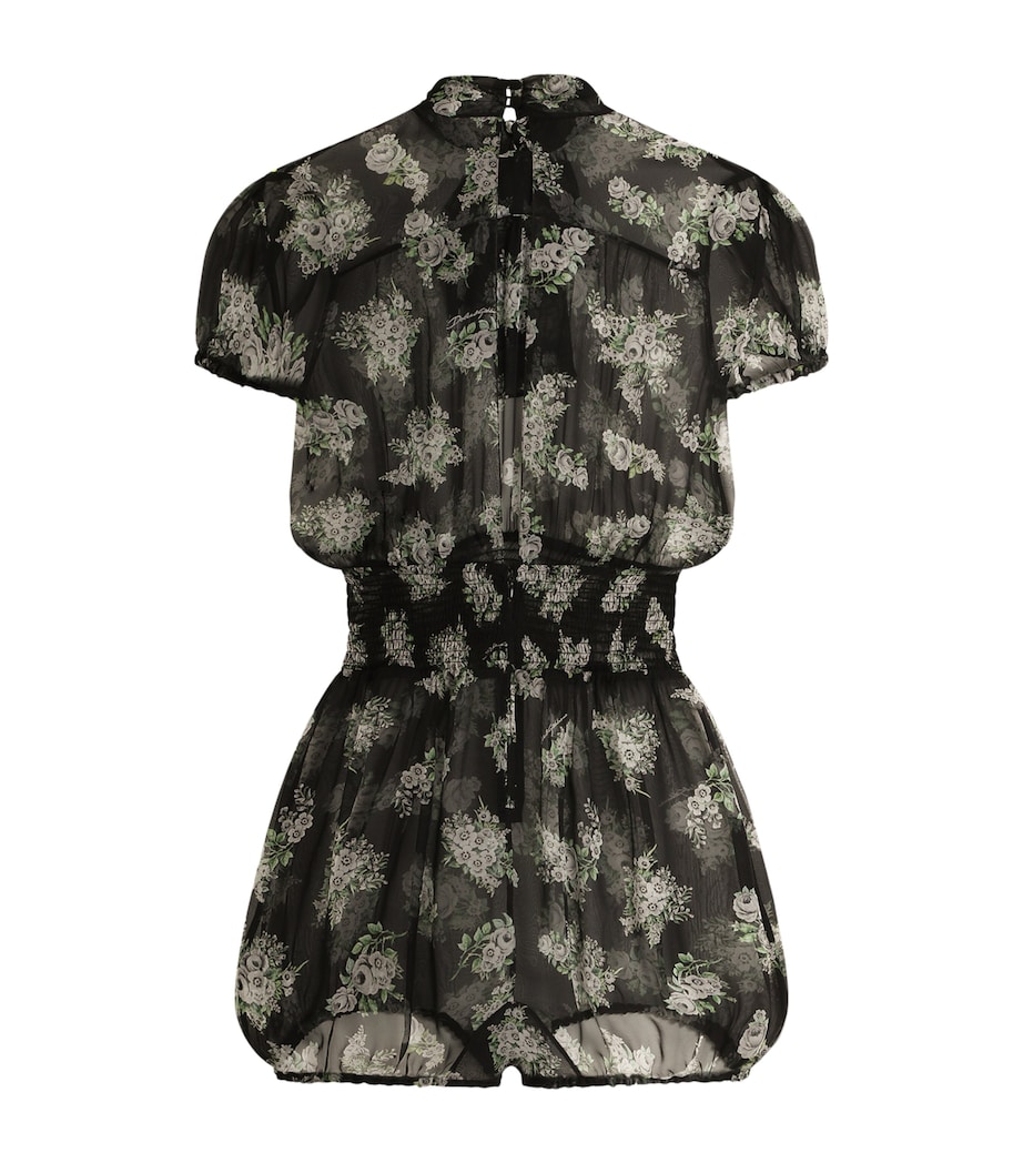 Dolce&Gabbana Womens Silk Floral Playsuit Bouq Image 2
