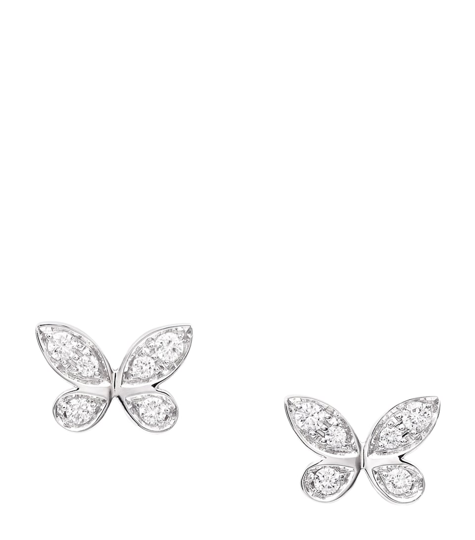 Graff White Gold and Diamond Butterfly Stud Earrings White Gold