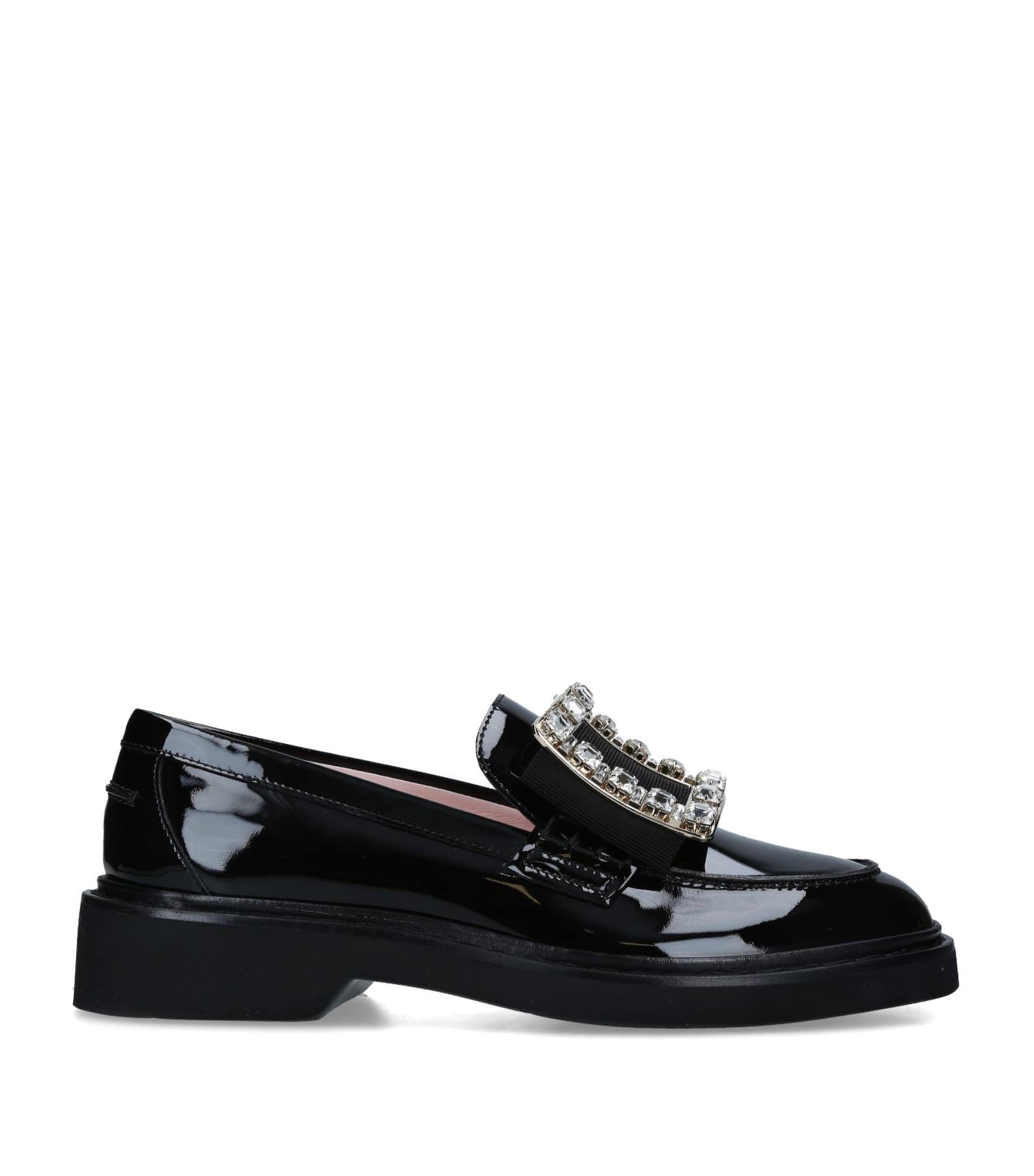 Patent Viv' Ranger Strass Buckle Loafers BLACK Image 6