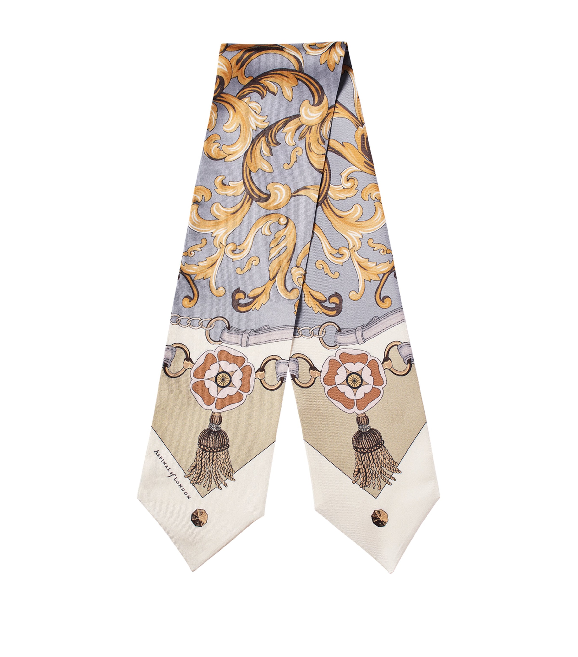 Silk Signature Slim Neck Scarf NEUTRAL Image 3