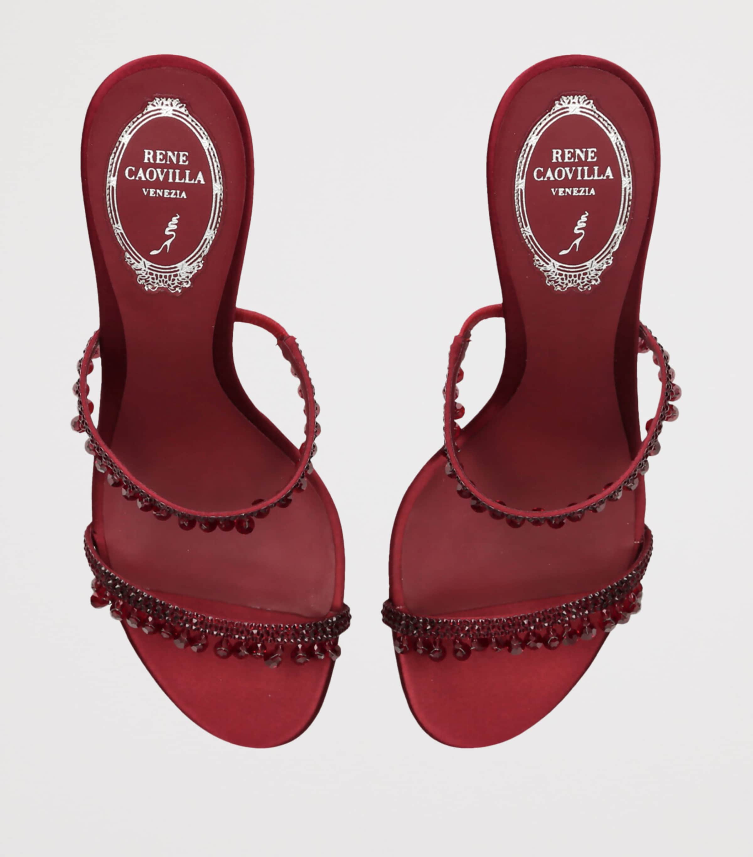 Satin Chandelier Mules 80 WINE Image 4