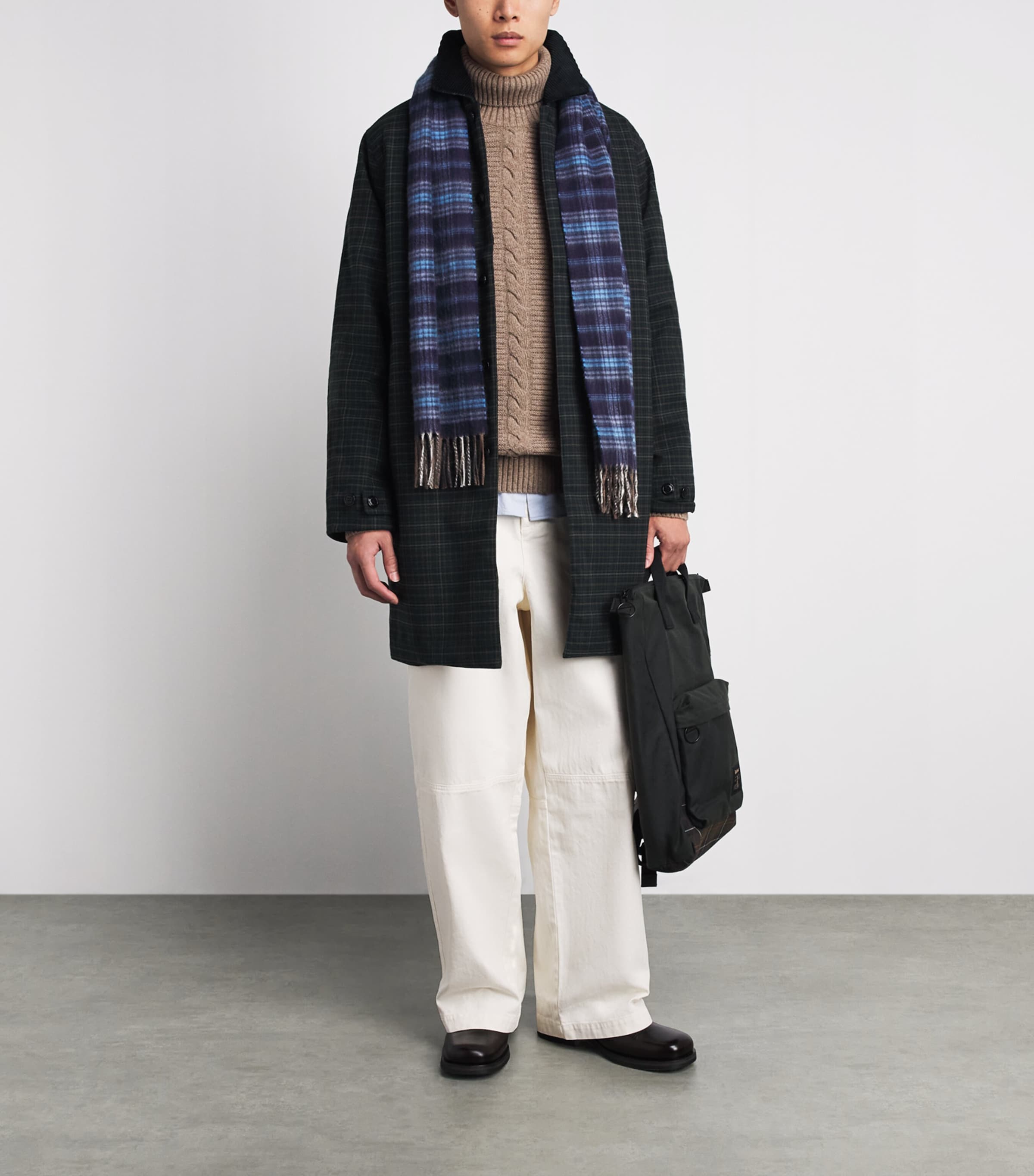 Barbour Mens Winter Lorden Waterproof Coat Shadow Heritage Chck Image 2