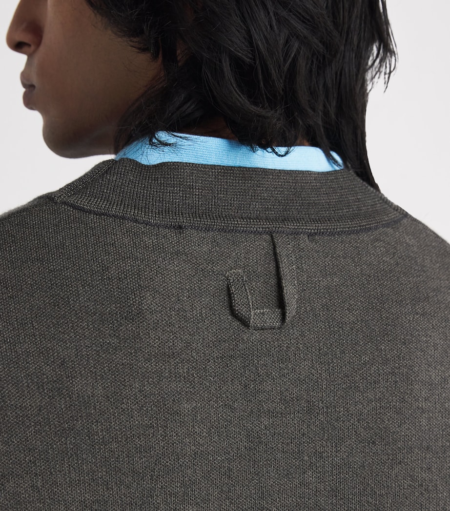 Merino-Blend Doppio Cardigan 055-MULTI-KHAKI Image 6