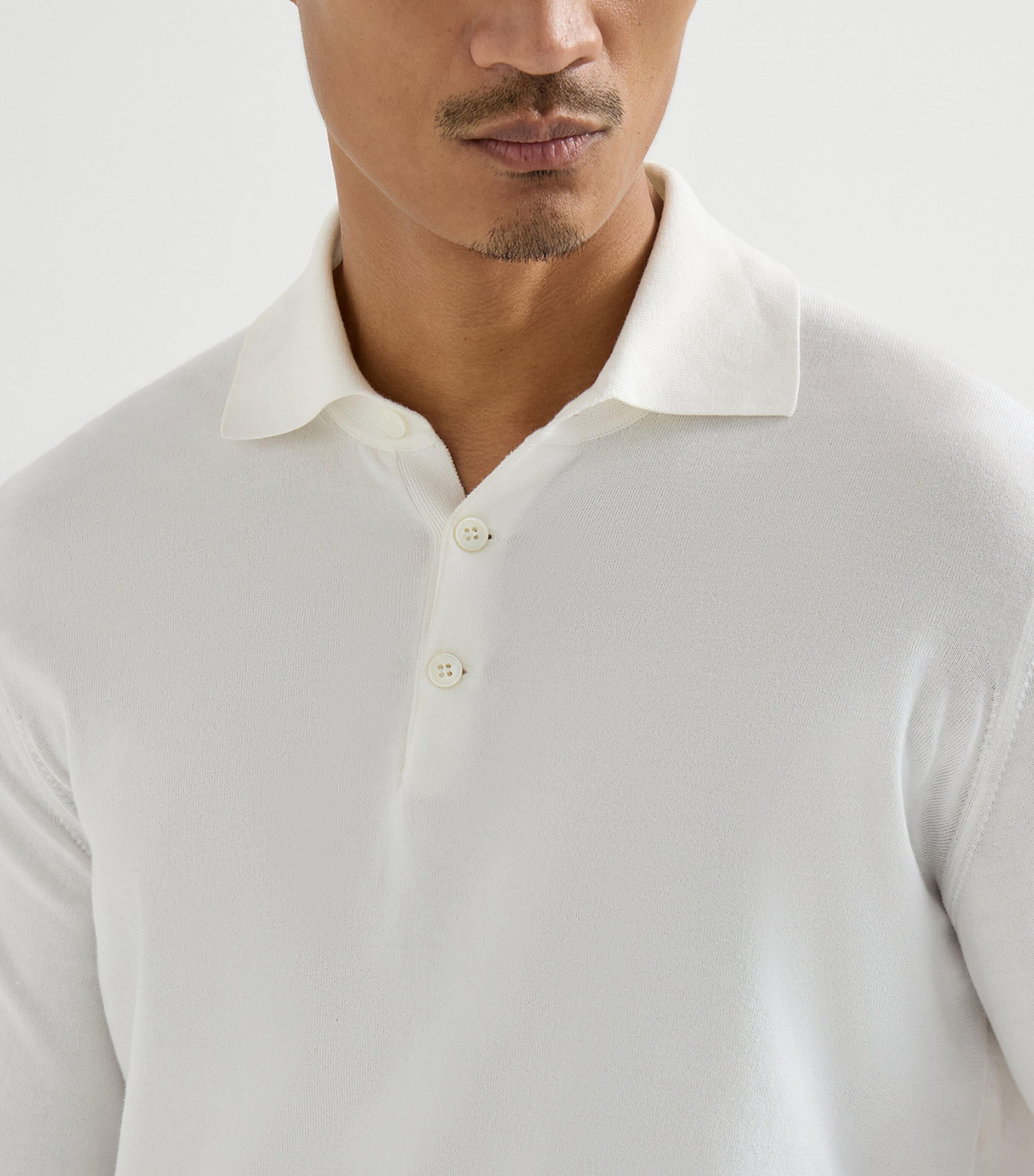 Brunello Cucinelli Mens Cotton Polo Sweater Image 6