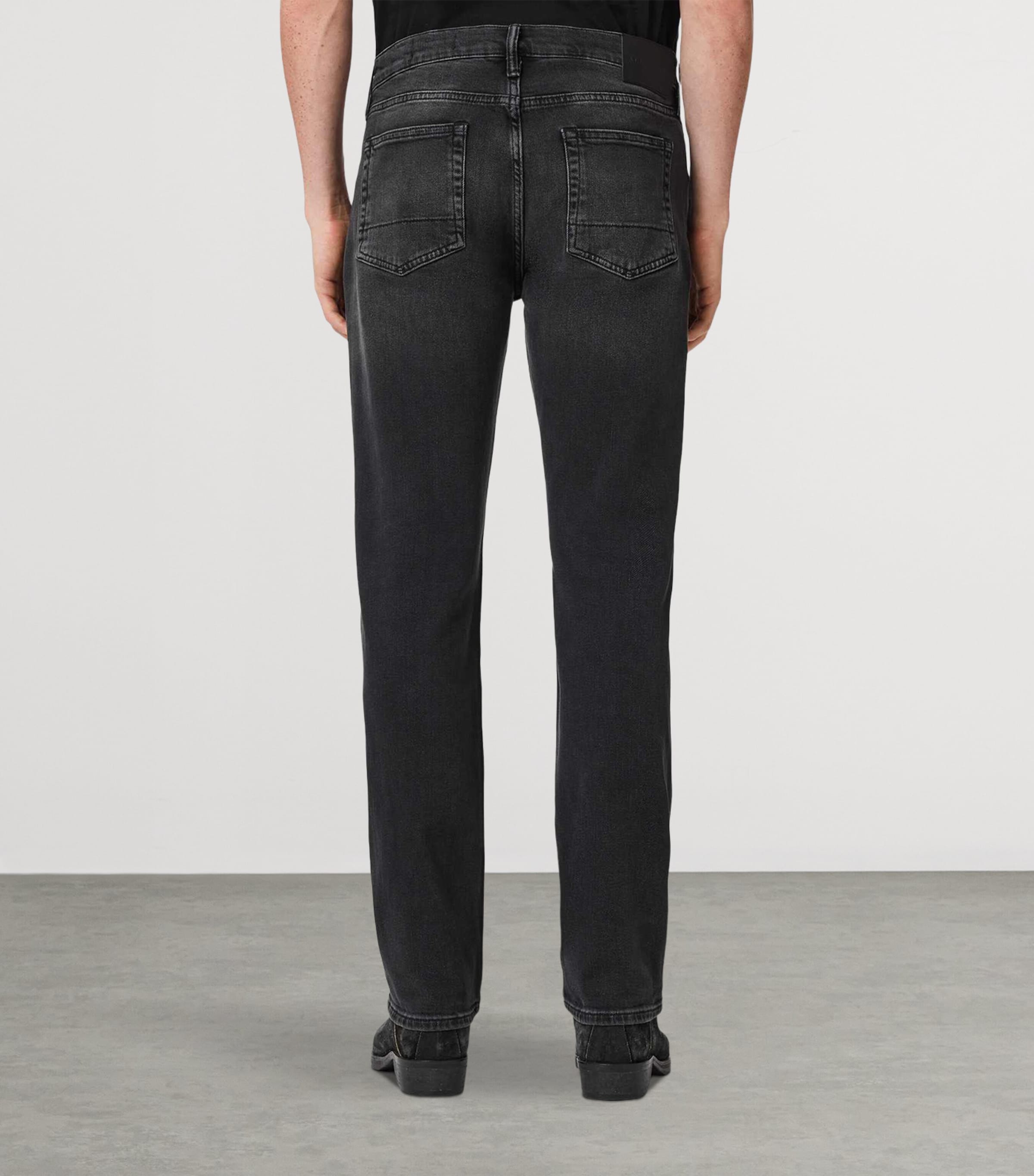AllSaints Mens Sid Comfort Skinny Jeans Washed Black Image 4