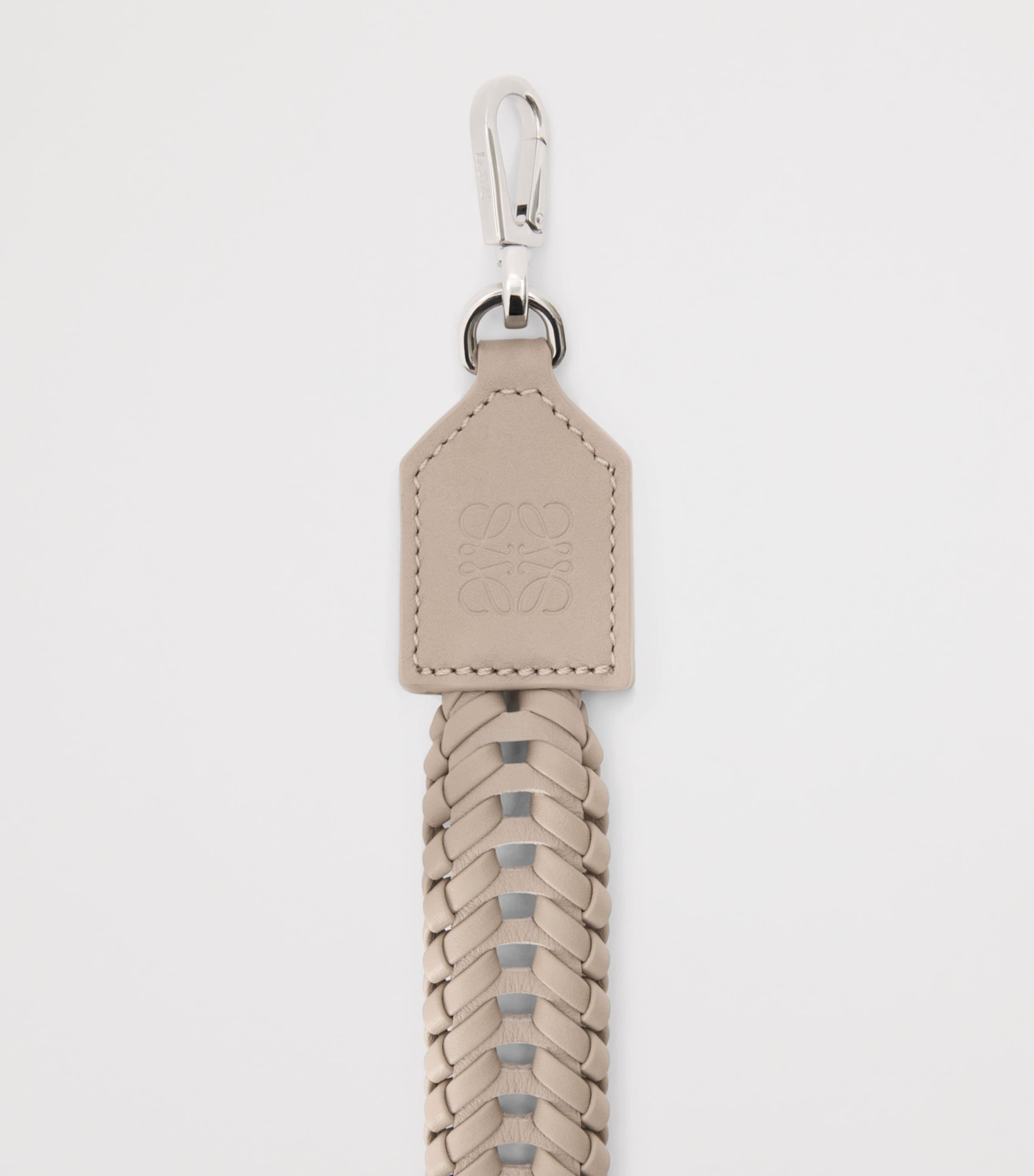 Leather Woven Bag Strap CLAY Image 2