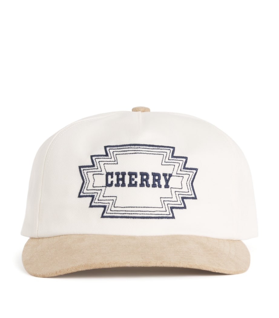 Twill Suede-Trim Logo Embroidery Navajo Baseball Cap IVORY Image 1
