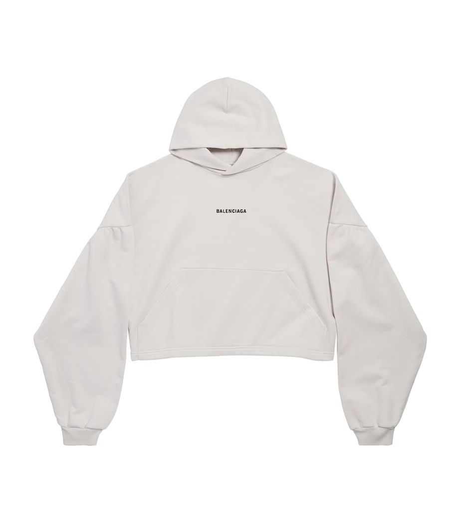 Balenciaga Womens Logo Cropped Hoodie Image 1