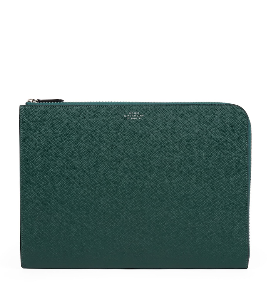 Small Panama Leather Laptop Case FOREST GREEN Image 1