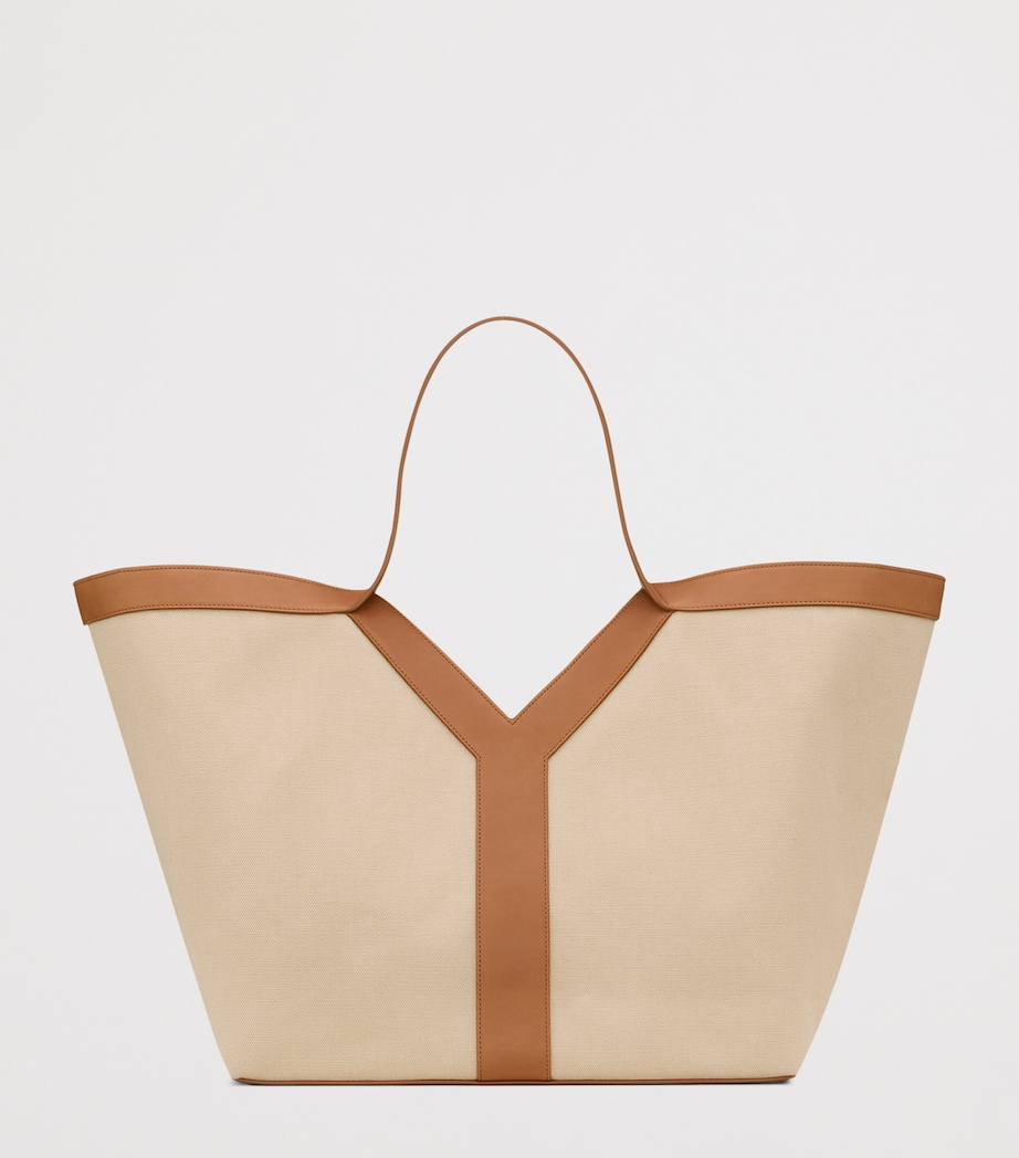 Canvas Leather-Trim Y Tote Bag 9856 Image 2