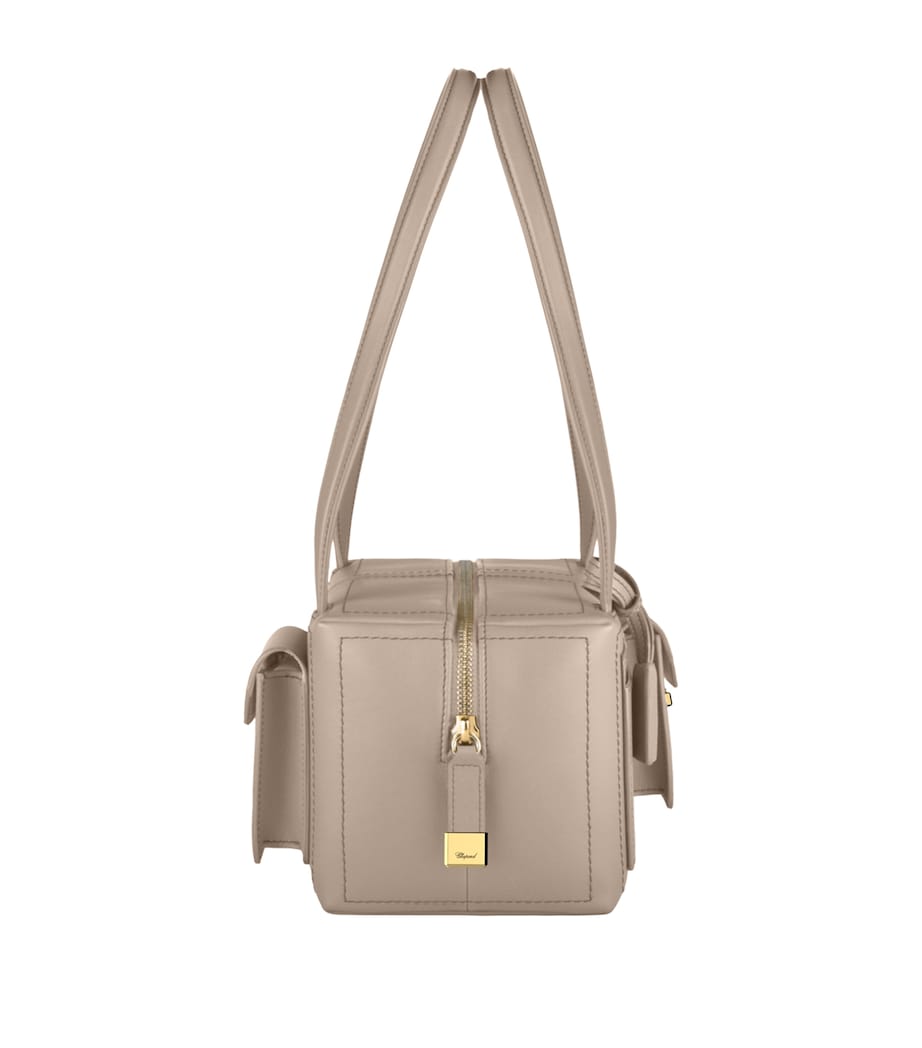 Leather Ice Cube Shoulder Bag GREIGE Image 4