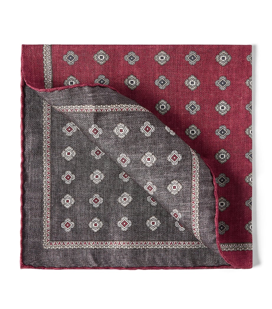 Brunello Cucinelli Silk Medallion Pocket Square Image 1