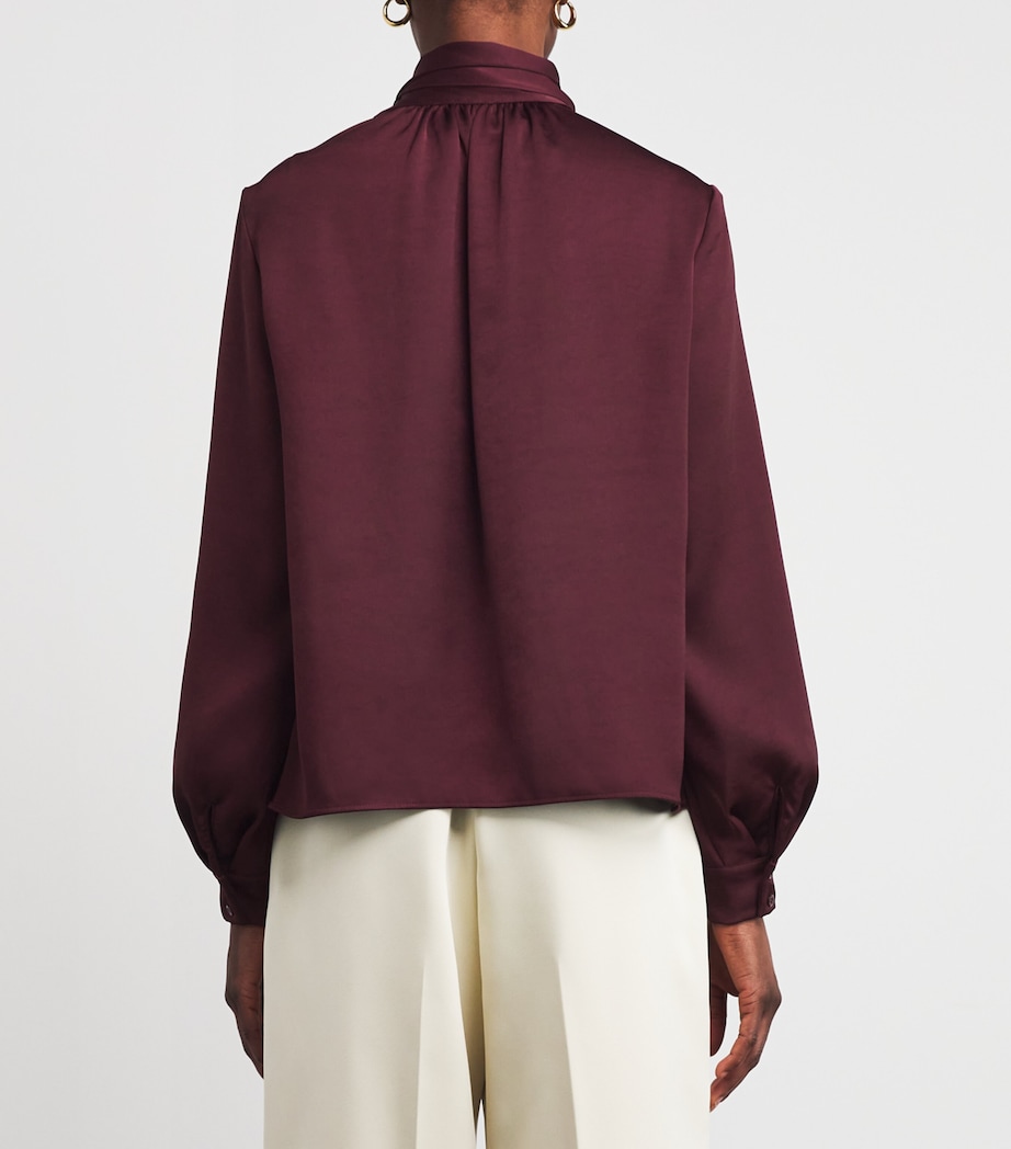 Pussybow Long-Sleeve Blouse BURGUNDY Image 4