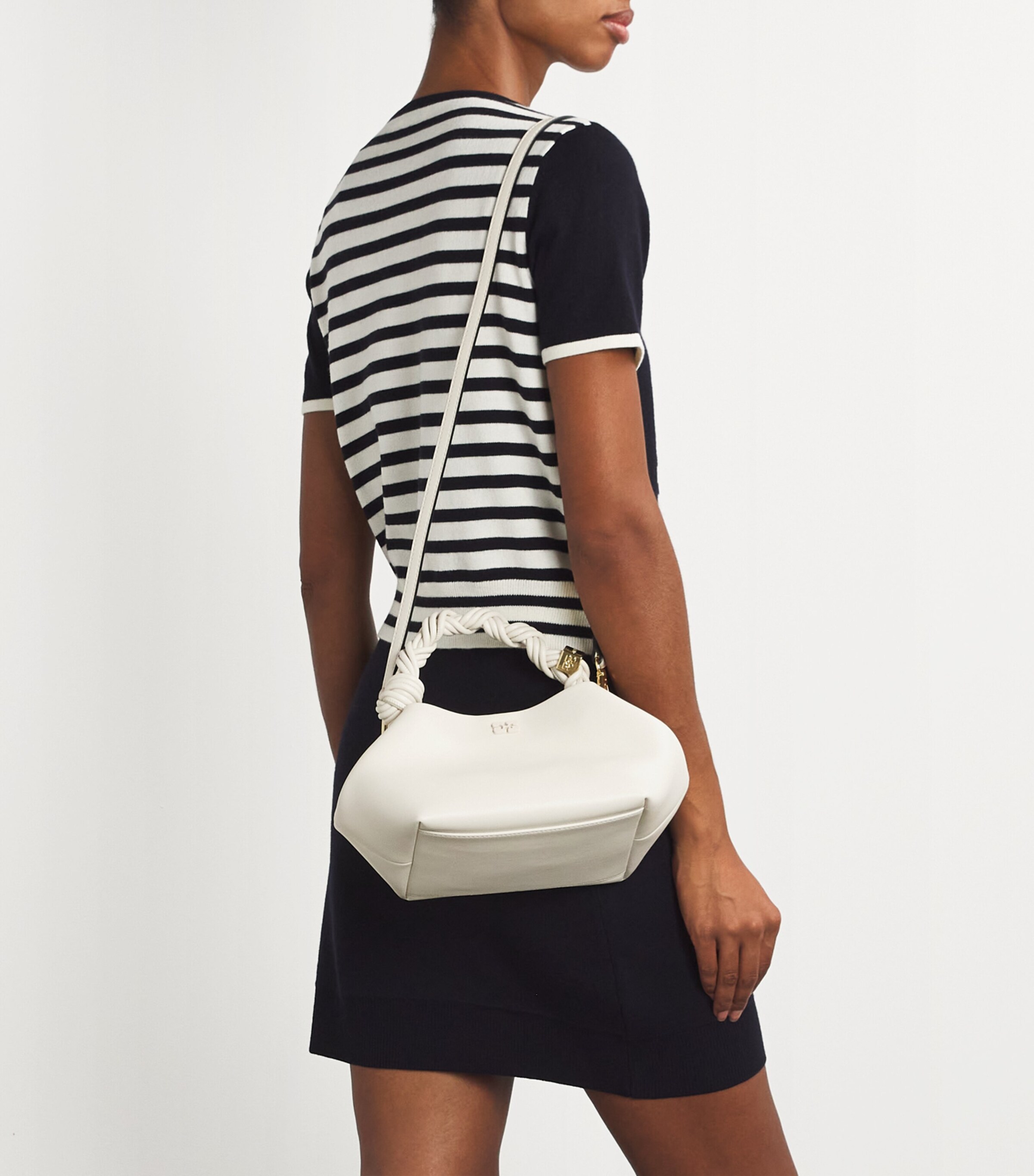 GANNI White Small Bou Top-Handle Bag | Harrods US
