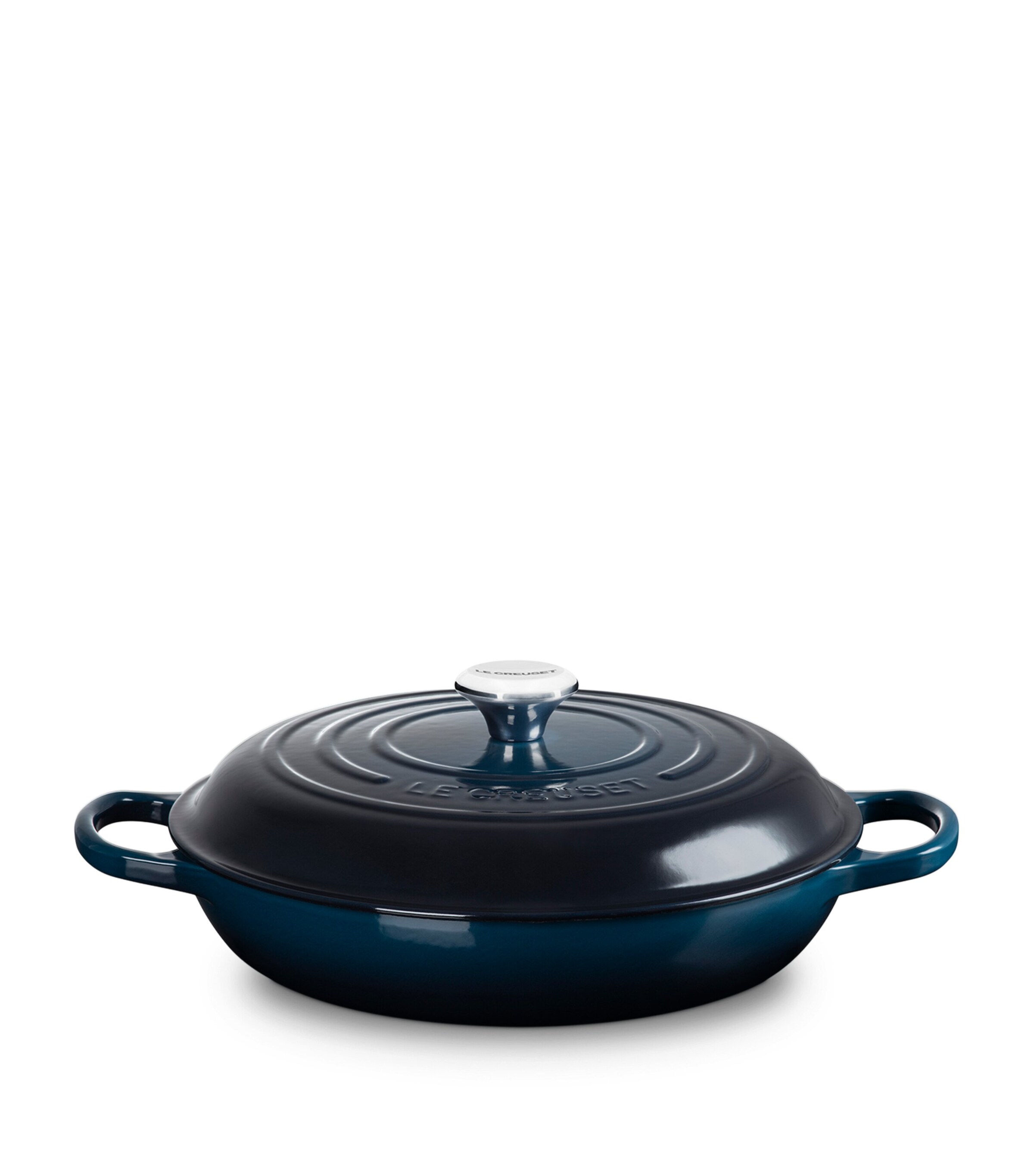 Enamelled Cast Iron Shallow Casserole Dish (30cm) BLUE Image 2