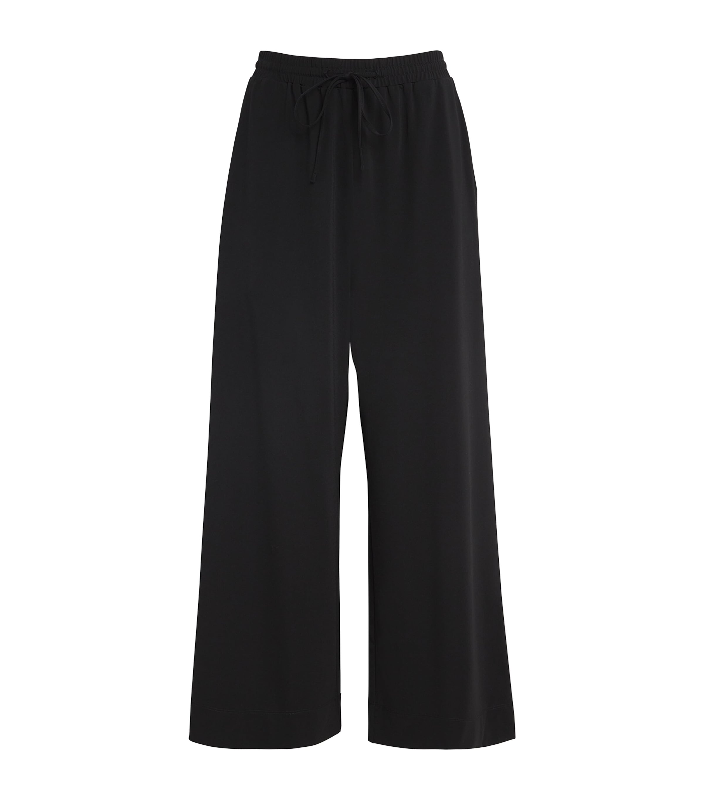 Weekend Max Mara Drawstring Wide-leg Trousers In Black