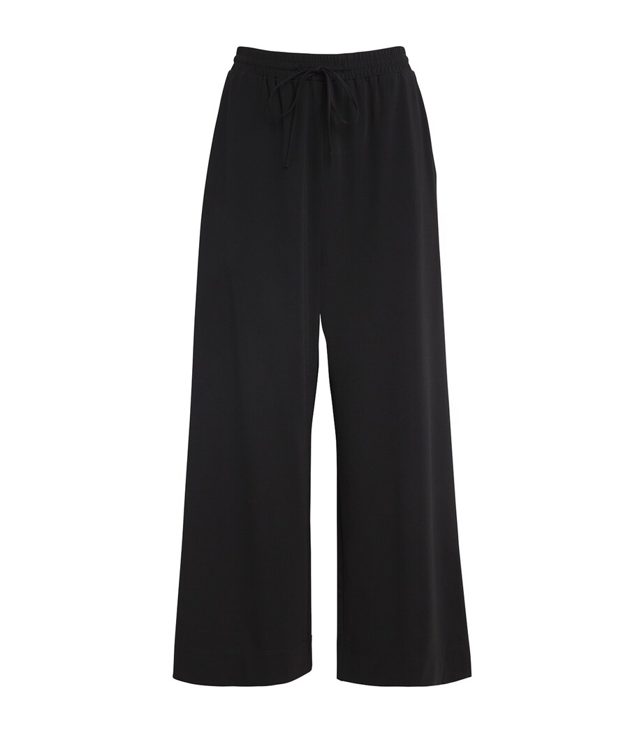 Drawstring Wide-Leg Trousers BLACK Image 1
