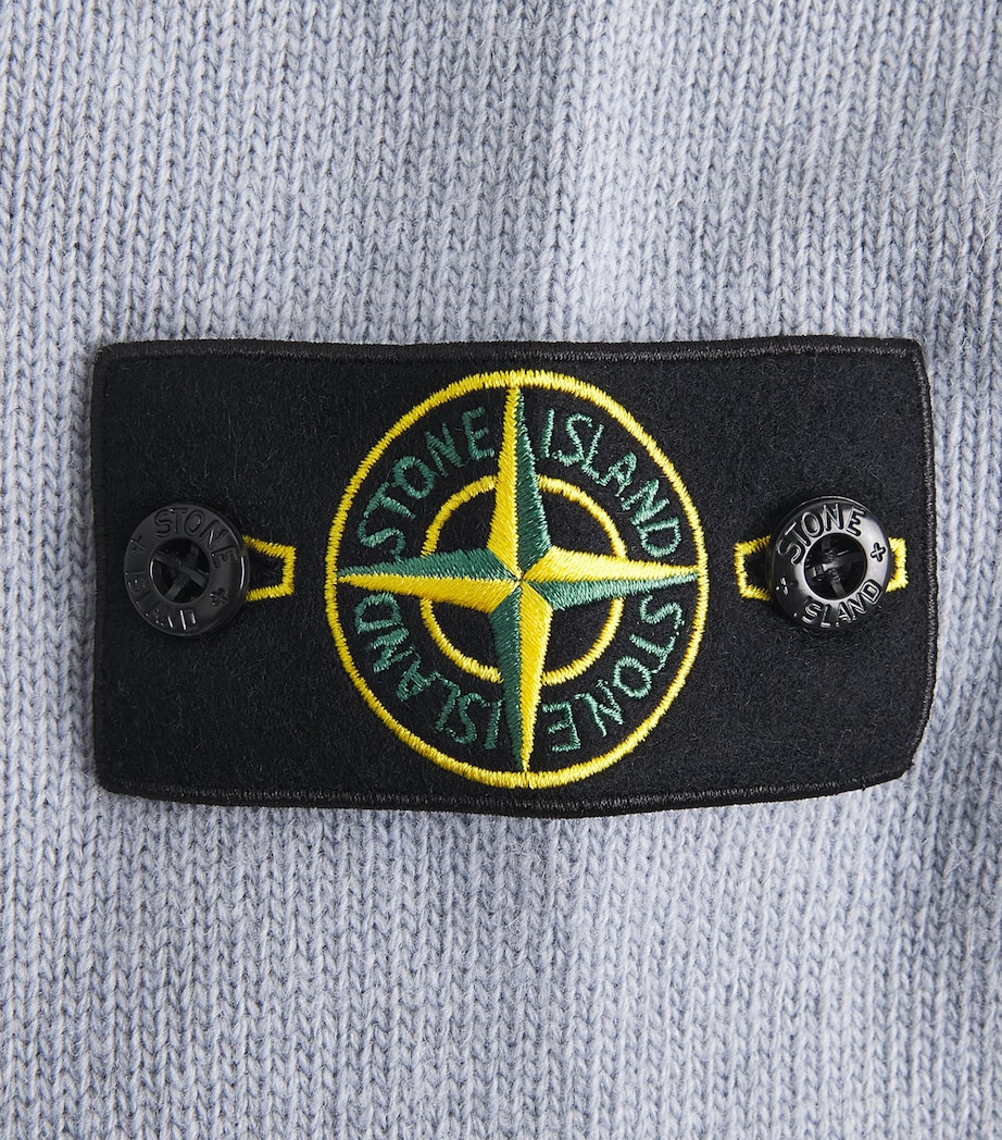 Stone Island Mens Wool-Blend Button-Up Sweater Image 6