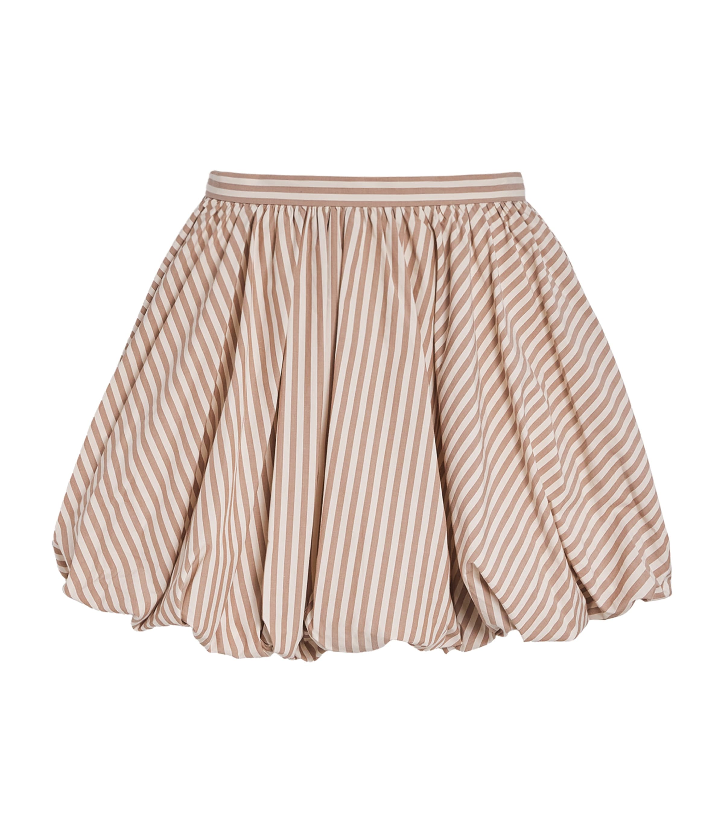 Sandro Cotton Stripe Mini Skirt In Brown