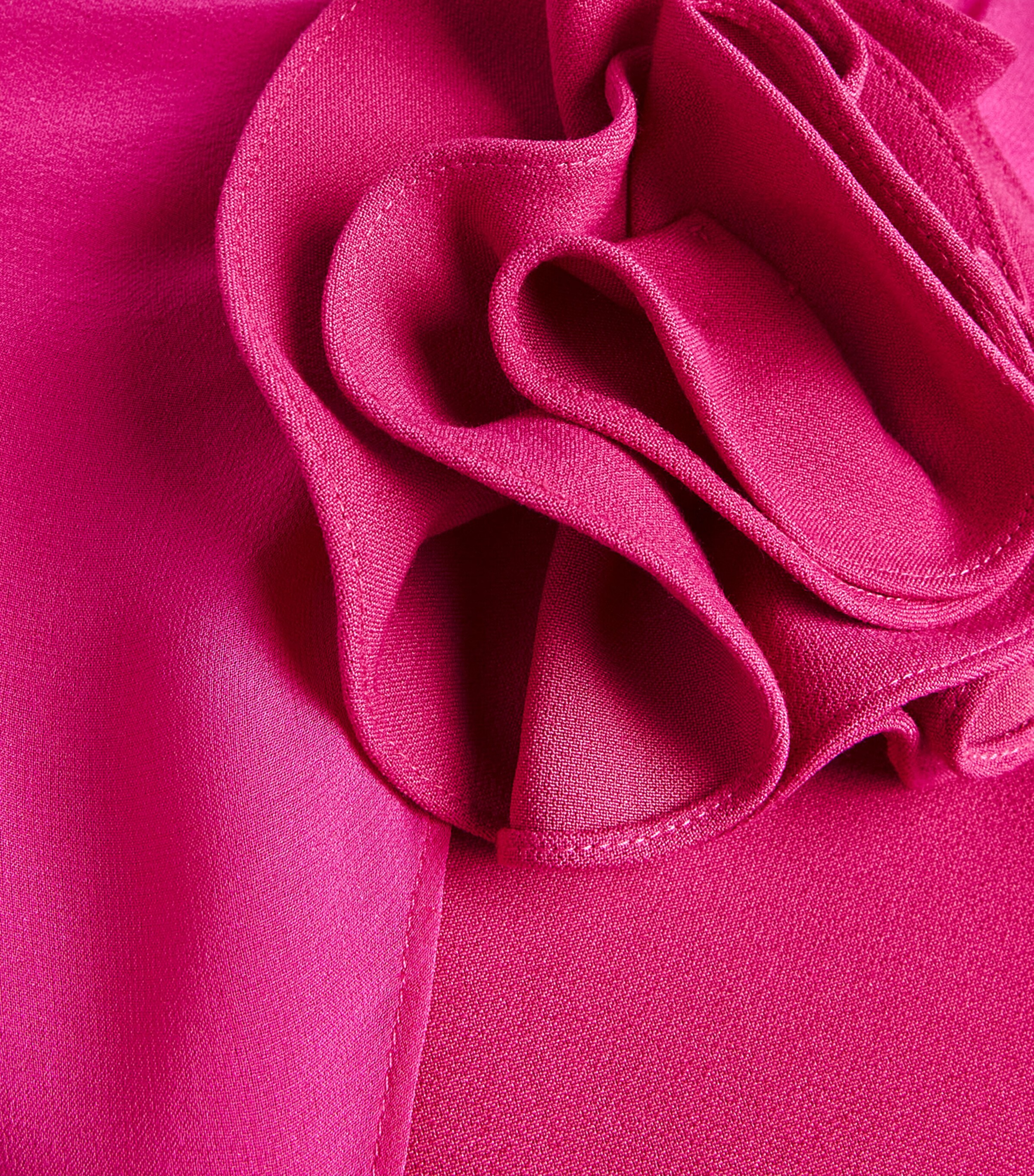 Roland Mouret Womens Rose Appliqué Cape-Detail Gown Pink Image 6