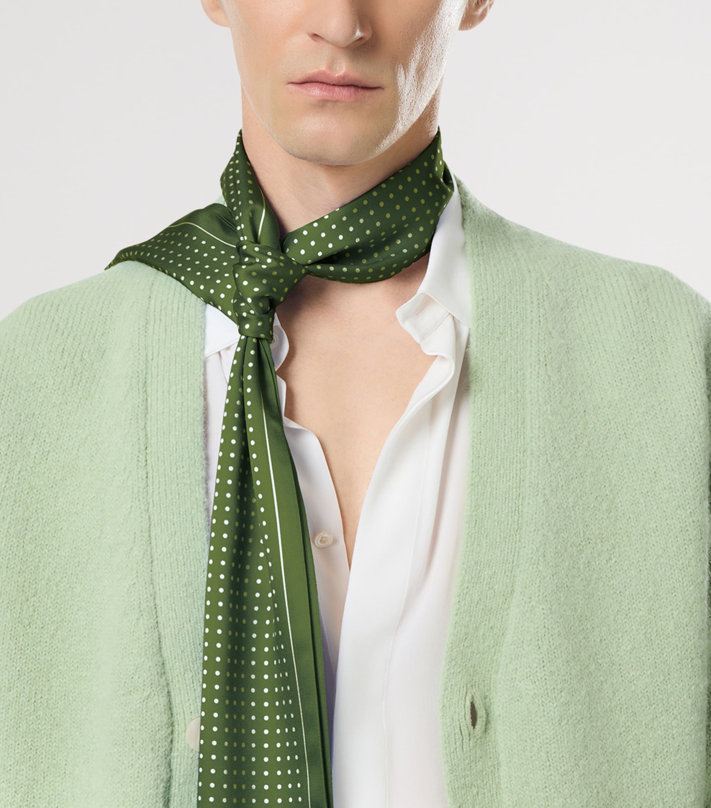 Silk Polka Dot Print Scarf GAV Image 3