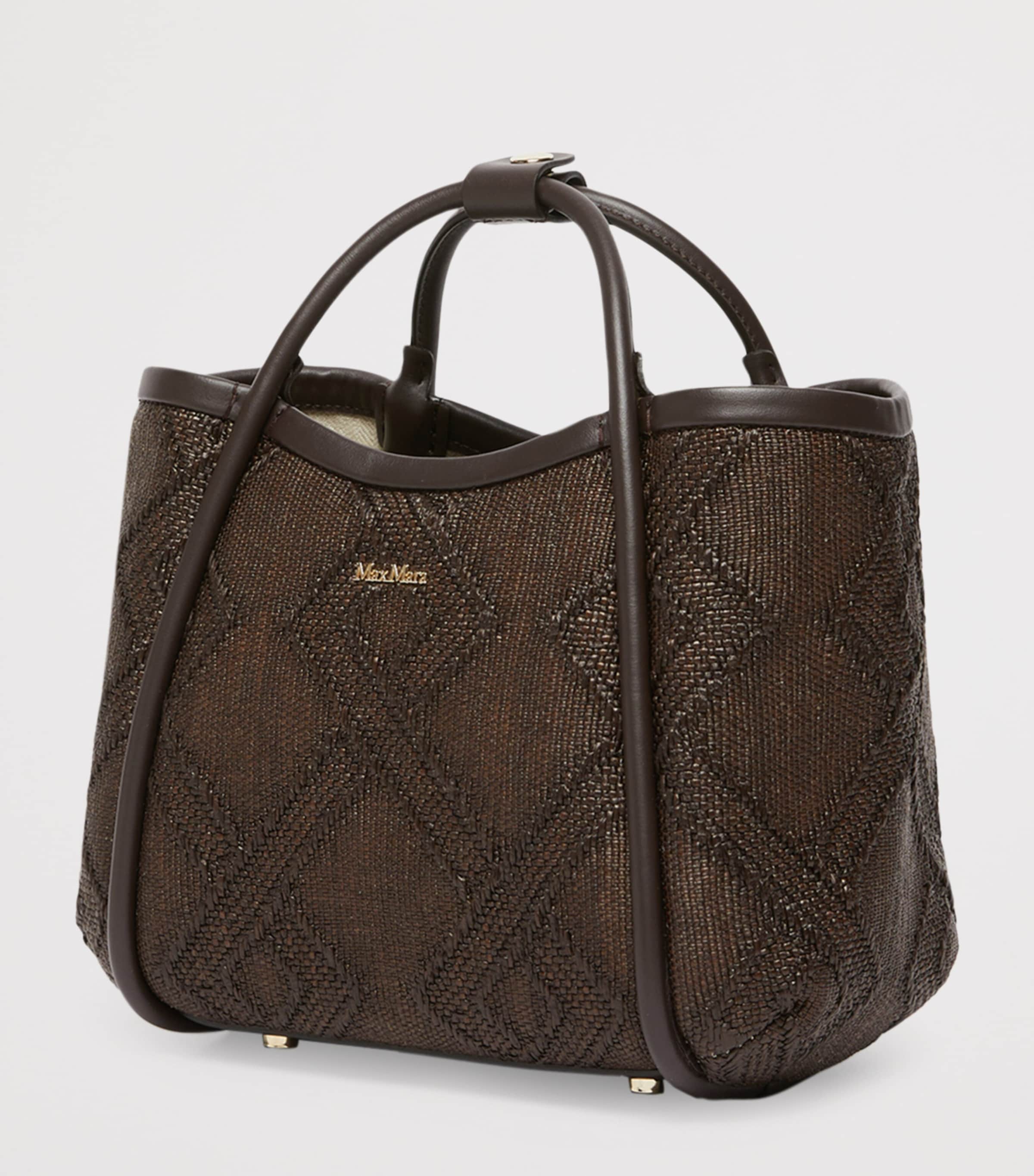 Max Mara Extra-Small Embellished Marine Top-Handle Bag Dark Brown Image 5