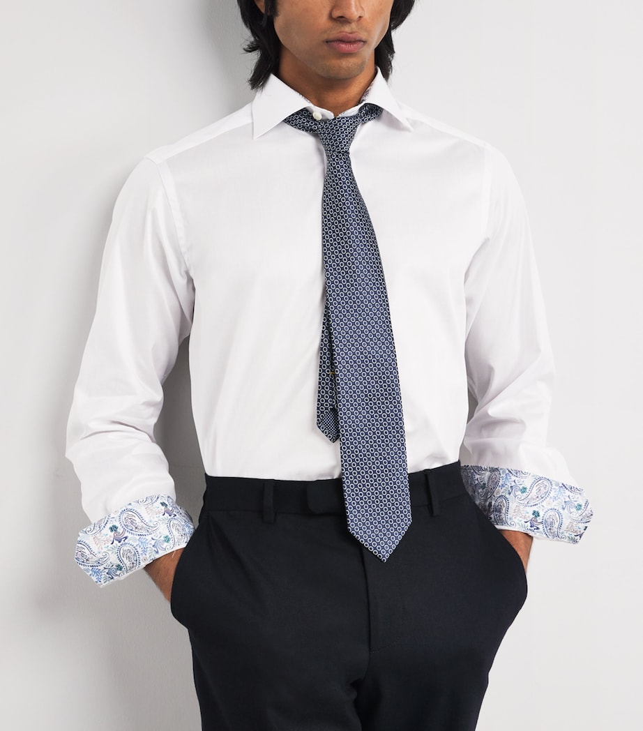 Cotton Paisley-Collar Contemporary-Fit Shirt WHITE Image 6