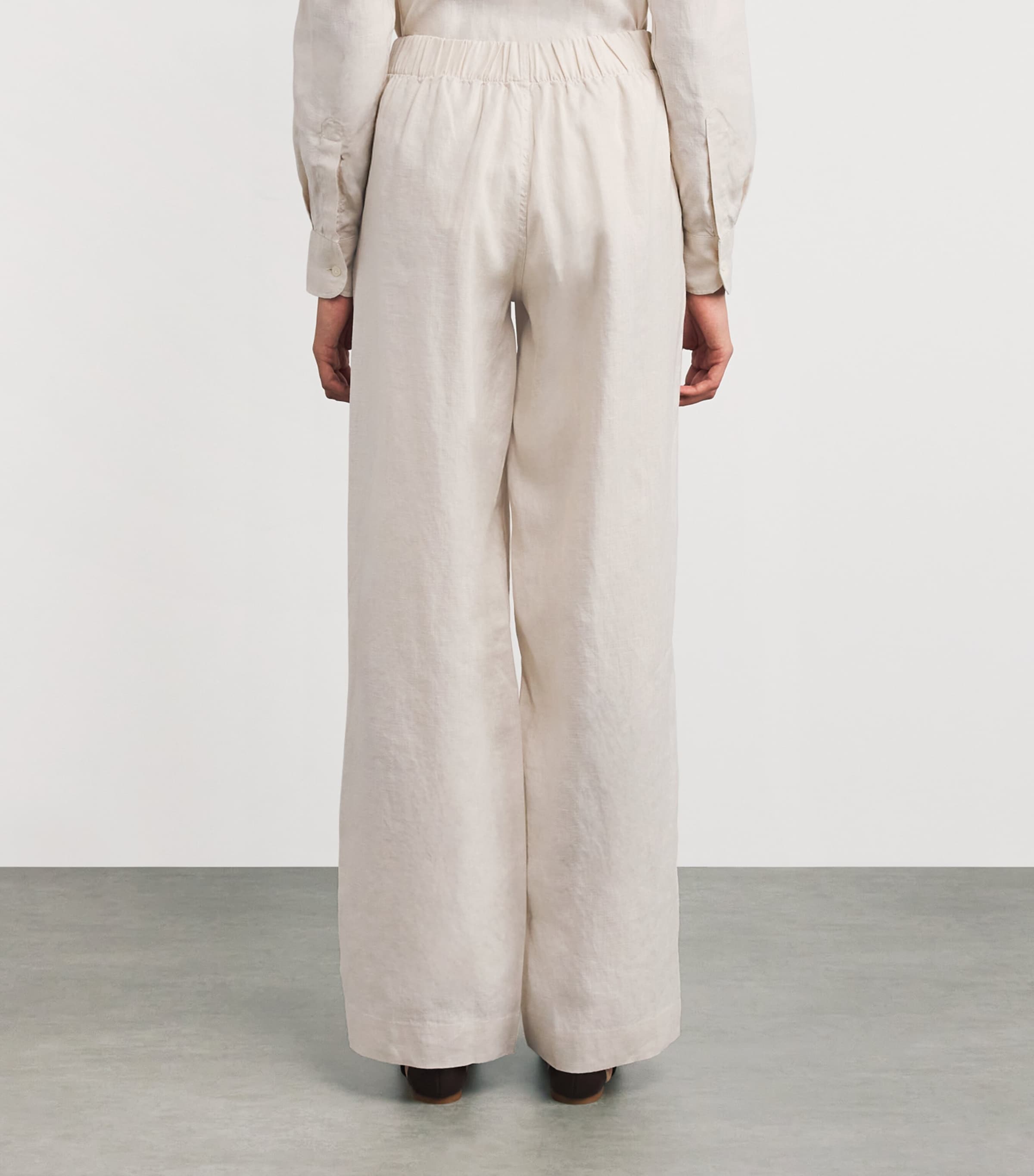 With Nothing Underneath Womens Hemp The Palazzo Trousers Parchment Image 4