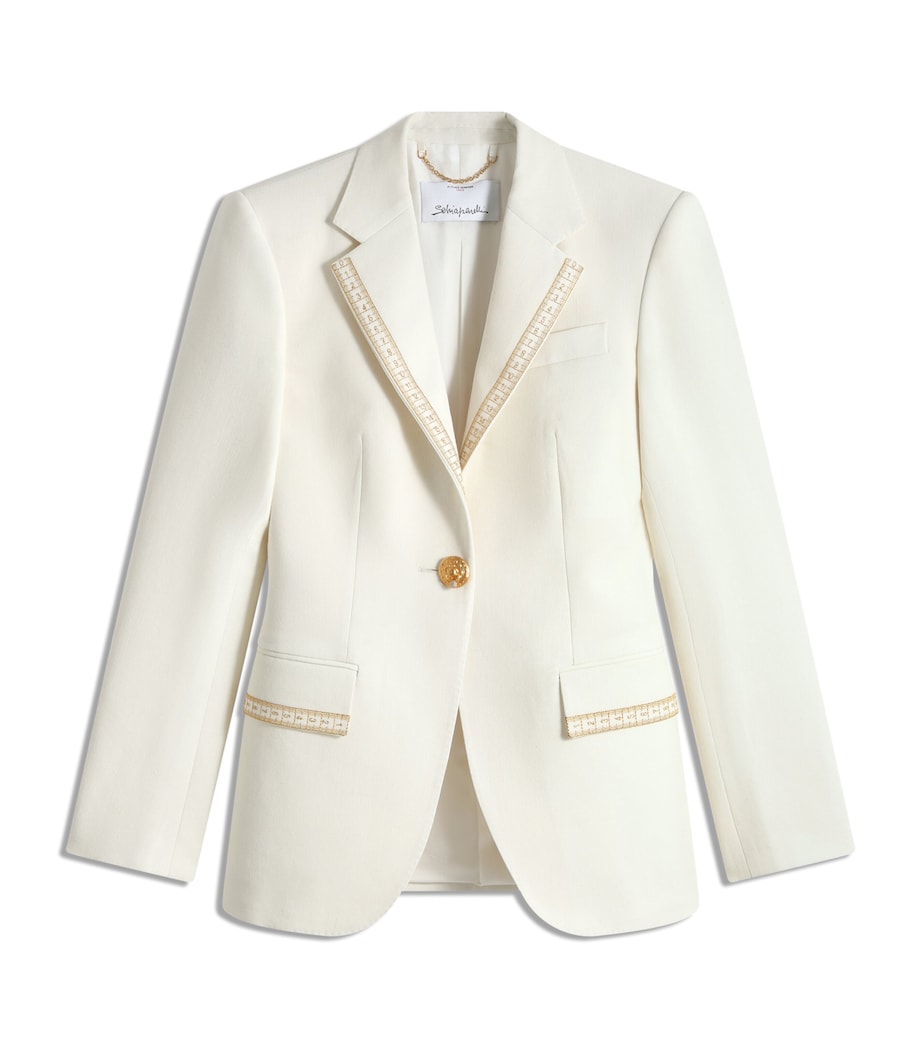 Schiaparelli Womens Measuring Tape Jacket White Image 1