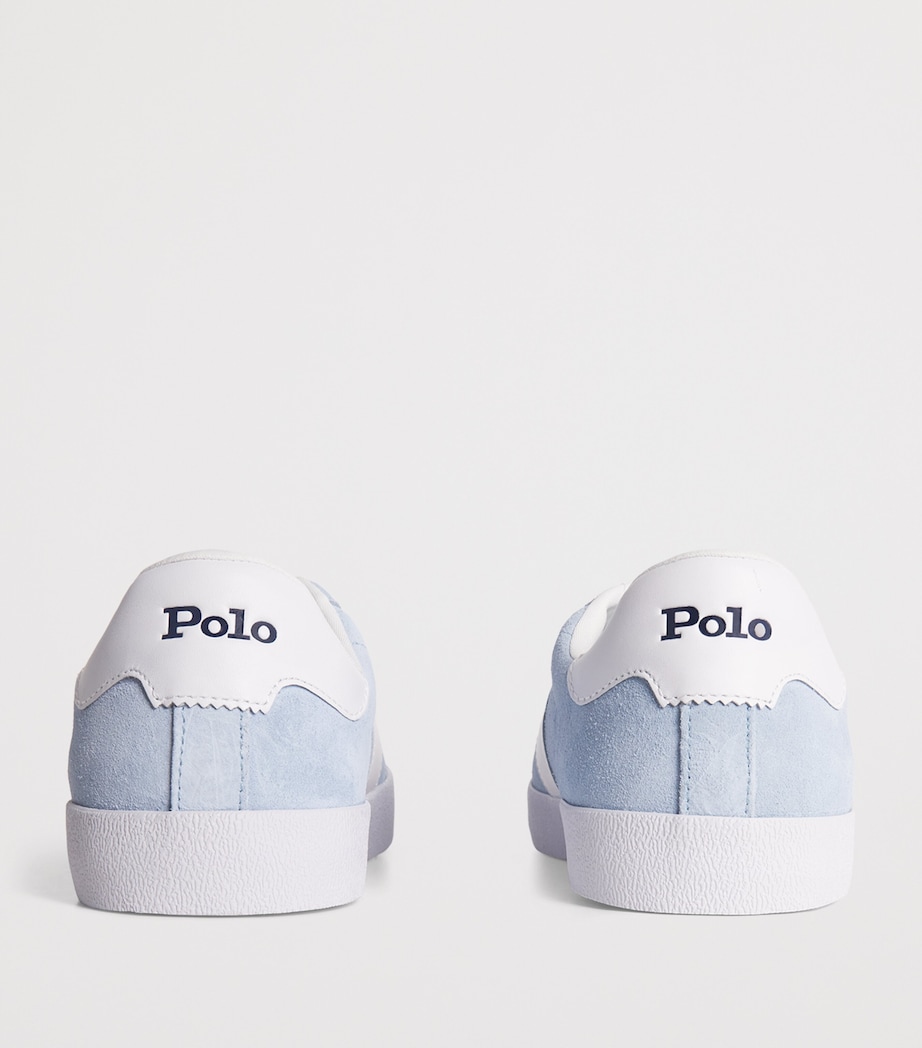 RLX Ralph Lauren Suede Polo Pony Court Sneakers Light Blue Image 4